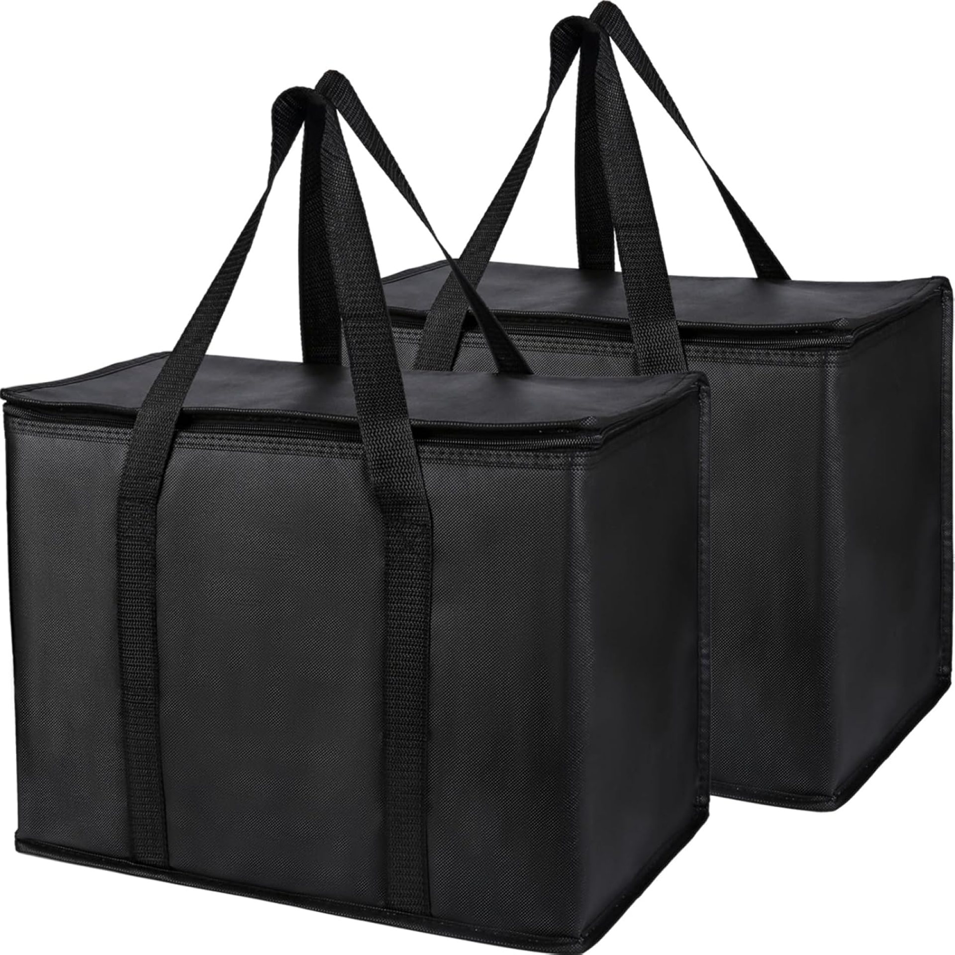 Bodaon 1-Pack Insulated Reusable Grocery Shopping Bags, X-Large Picnic Cooler Bag with Zipper Zippered Top Cold, Insulated Food/Pizza Delivery Bag (Black) Bodaon 1-Pack Insulated Reusable Grocery Shopping Bags, X-Large Picnic Cooler Bag with Zipper Zippered Top Cold, Insulated Food/Pizza Delivery Bag (Black)