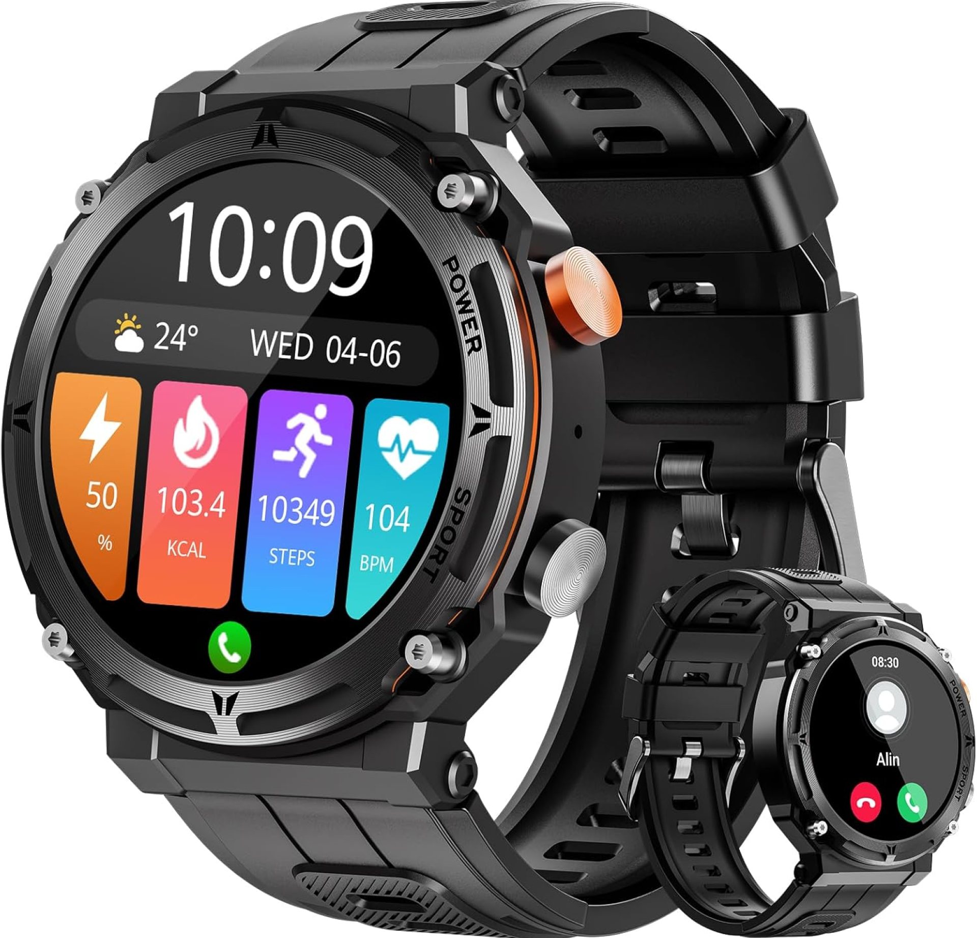 VIRAN Military Smart Watches for Men, 5ATM Waterproof Rugged Smart Watch with Bluetooth Call (Answer/Dial Call), 1.39” HD IP68 Fitness Tracker Watch with 100+ Sport Modes for Android/iOS Phone VIRAN Military Smart Watches for Men, 5ATM Waterproof Rugged Smart Watch with Bluetooth Call (Answer/Dial Call), 1.39” HD IP68 Fitness Tracker Watch with 100+ Sport Modes for Android/iOS Phone