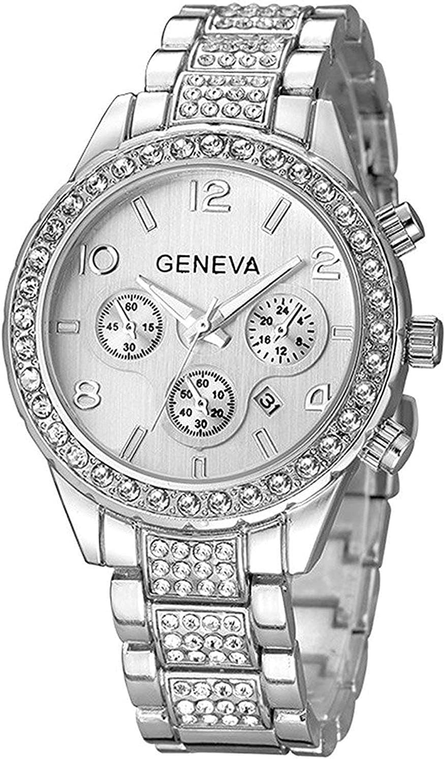 Gosasa Luxury Unisex Crystal Diamond Watches Quartz Digital Calendar Rose Gold Silver Stainless Steel Watch Gosasa Luxury Unisex Crystal Diamond Watches Quartz Digital Calendar Rose Gold Silver Stainless Steel Watch