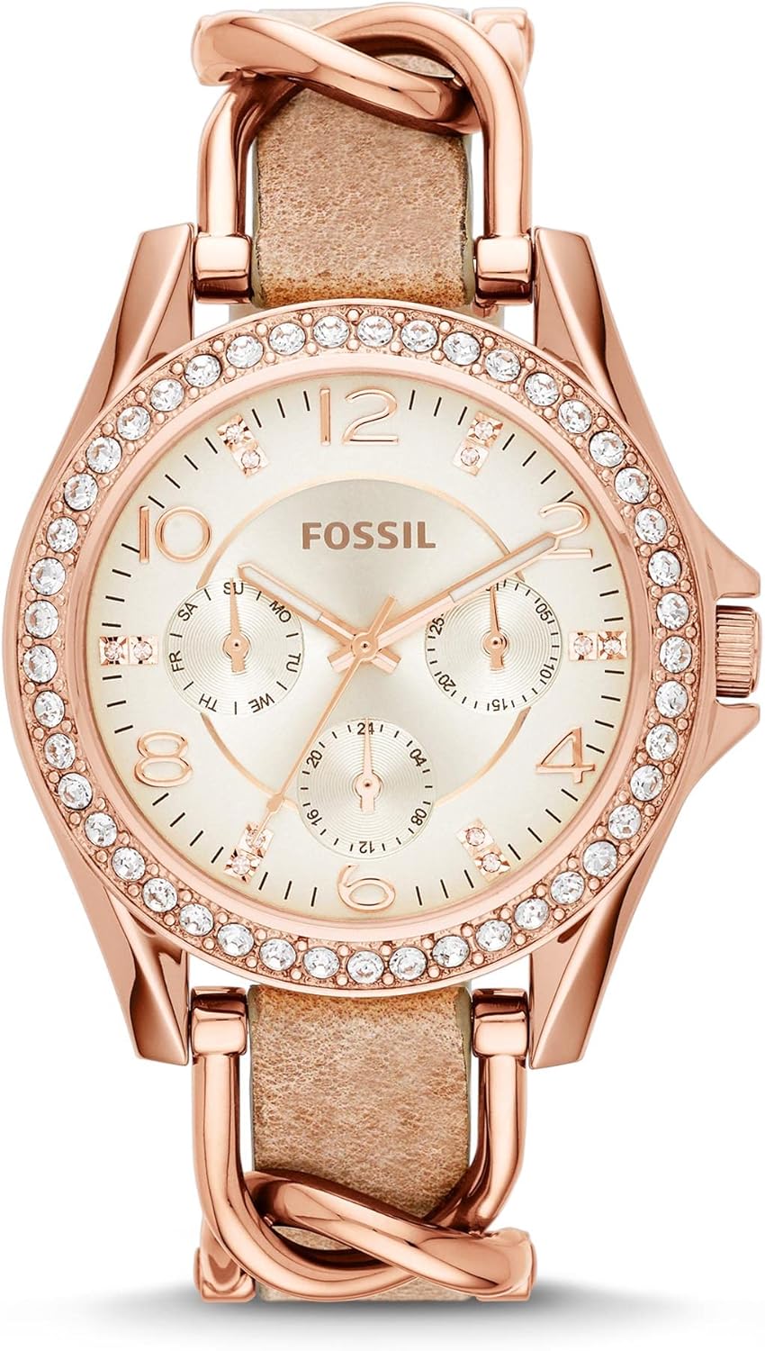 Fossil Women’s Riley Quartz Stainless Steel Multifunction Watch Fossil Women’s Riley Quartz Stainless Steel Multifunction Watch