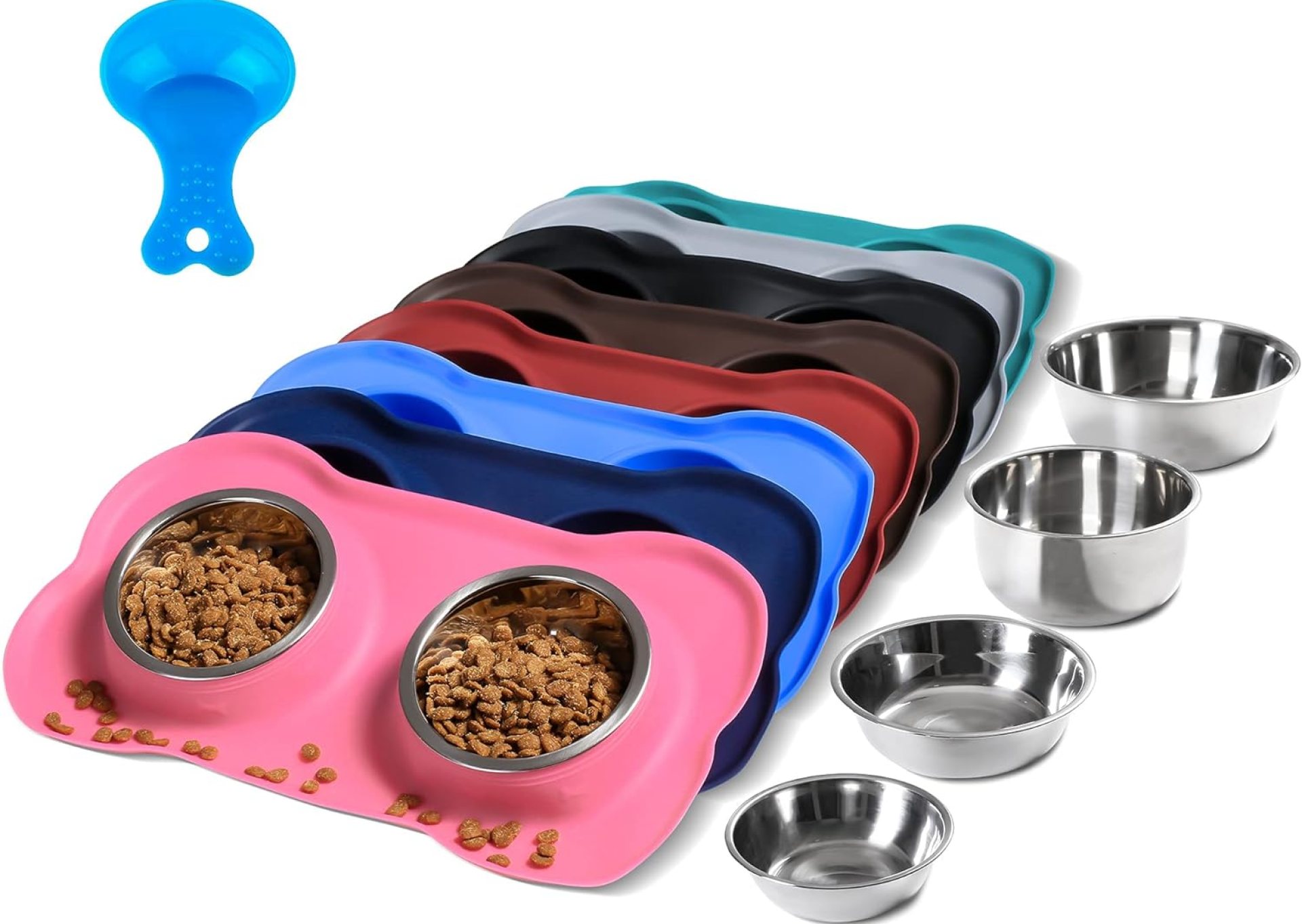 Hubulk Pet Dog Bowls 2 Stainless Steel Dog Bowl with No Spill Non-Skid Silicone Mat + Pet Food Scoop Water and Food Feeder Bowls for Feeding Small Medium Large Dogs Cats Puppies (S, Pink) Hubulk Pet Dog Bowls 2 Stainless Steel Dog Bowl with No Spill Non-Skid Silicone Mat + Pet Food Scoop Water and Food Feeder Bowls for Feeding Small Medium Large Dogs Cats Puppies (S, Pink)