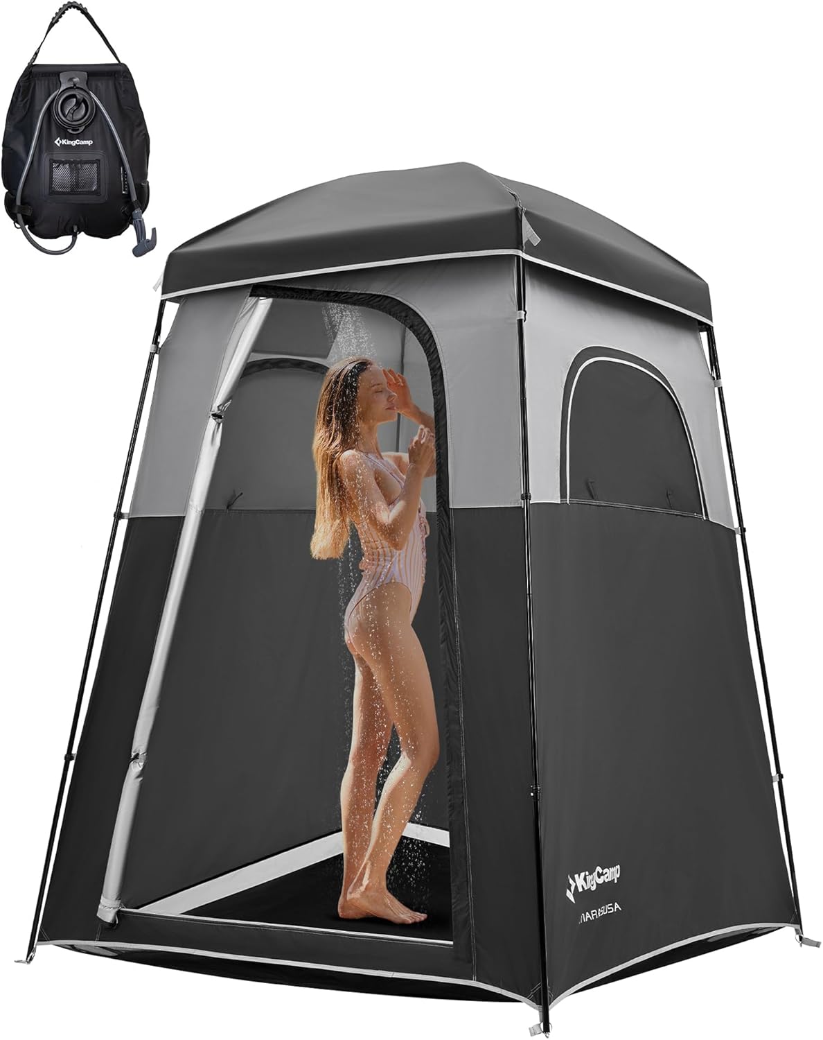 KingCamp Camping Luxury Camping Shower Tent with Shower Bag, Privacy Shelter 1 Room/2 Rooms Toilet Tent KingCamp Camping Luxury Camping Shower Tent with Shower Bag, Privacy Shelter 1 Room/2 Rooms Toilet Tent