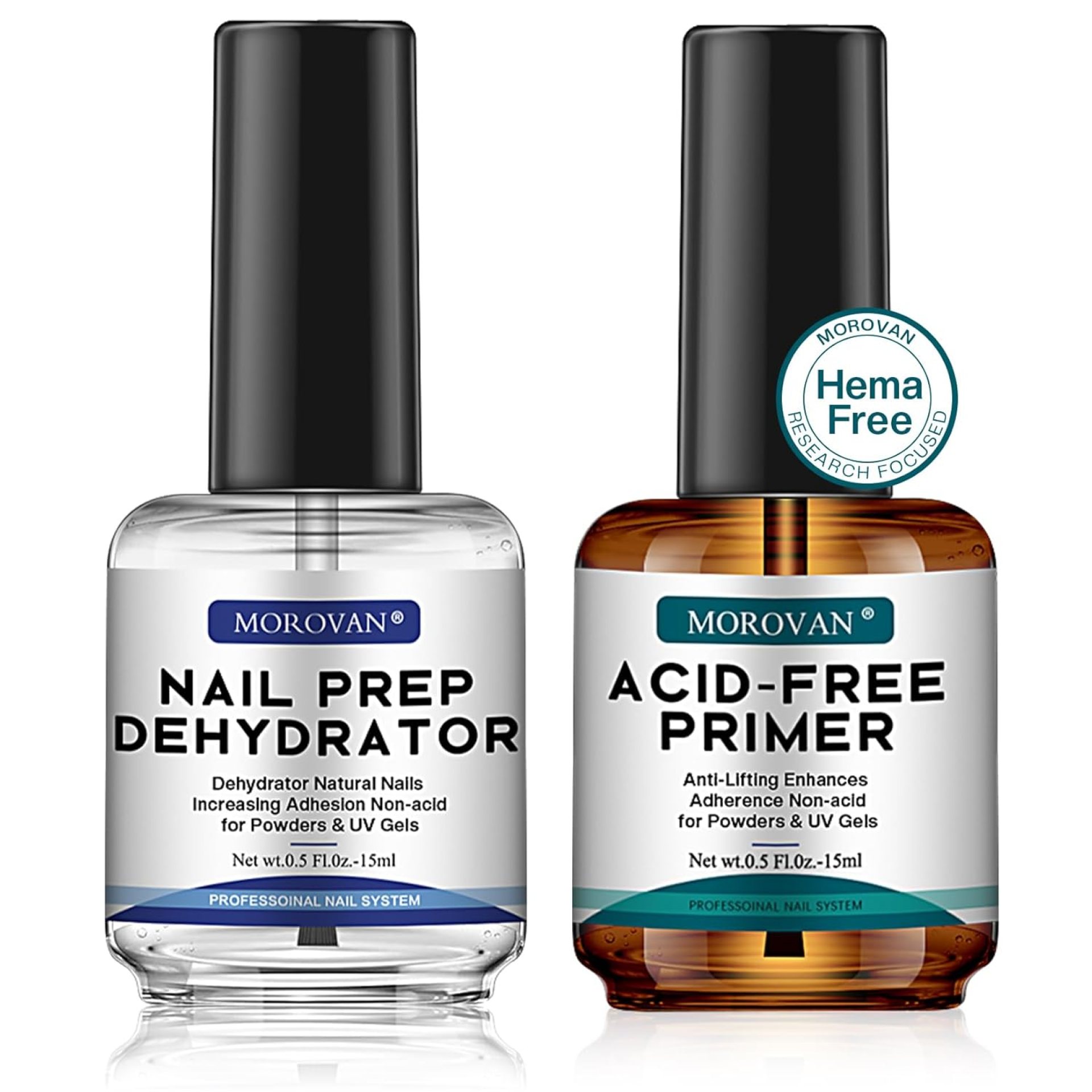 Morovan Professional Natural Nail Prep Dehydrate and Acid-Free Primer, Dehydrator for Acrylic and Gel Nail Polish, Non Acid Primer for UV Gels Fast Dry Superior Bonding Agent Gift Box Set Morovan Professional Natural Nail Prep Dehydrate and Acid-Free Primer, Dehydrator for Acrylic and Gel Nail Polish, Non Acid Primer for UV Gels Fast Dry Superior Bonding Agent Gift Box Set