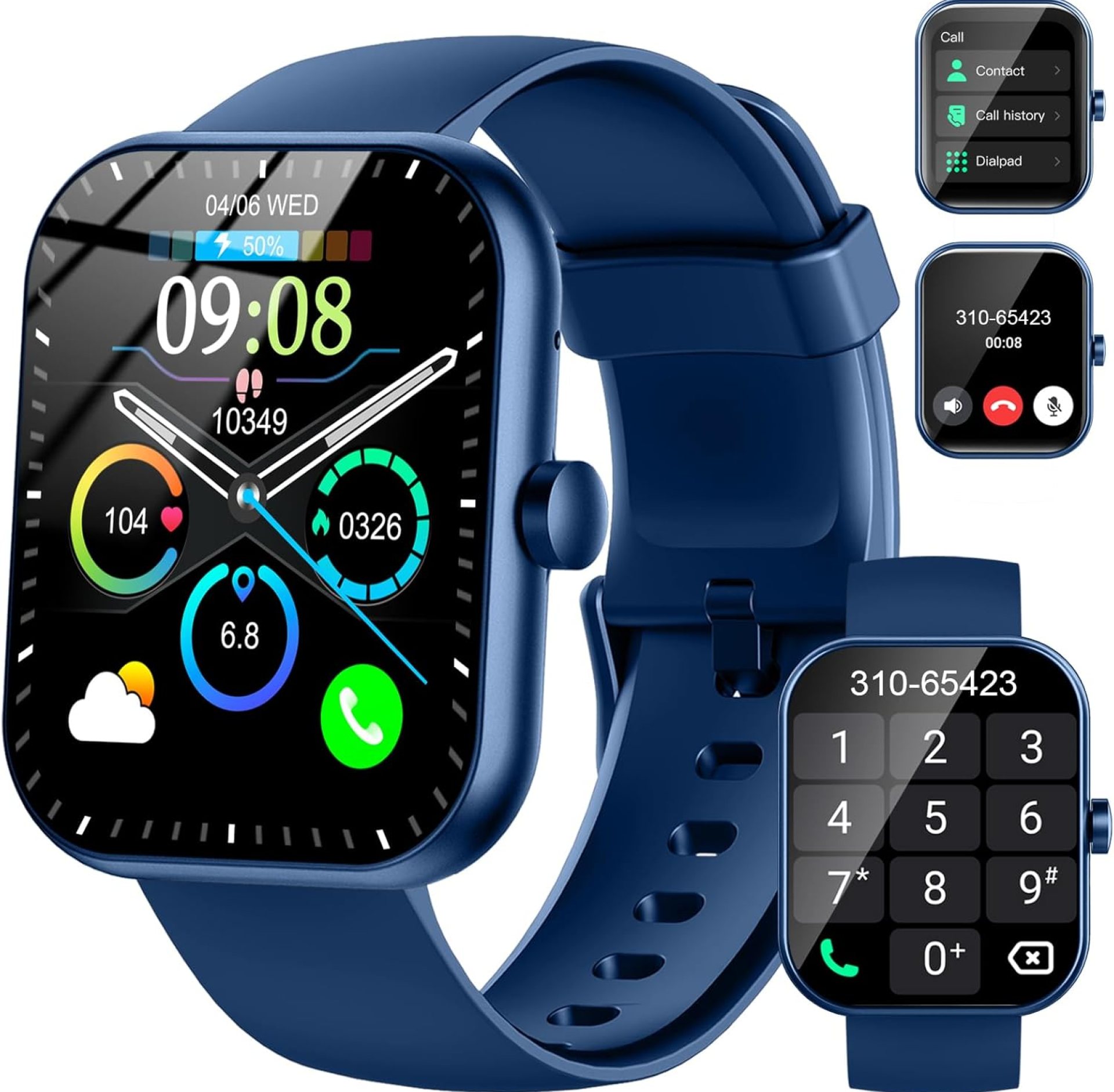 Smart Watch (Answer/Make Call), 1.96″ HD Smartwatch for Women, 2025 Fitness Watch with 112+ Sport Mode/Pedometer/Calories/Sleep/Heart Rate Monitor, IP68 Waterproof Fitness Tracker for Android iOS Smart Watch (Answer/Make Call), 1.96″ HD Smartwatch for Women, 2025 Fitness Watch with 112+ Sport Mode/Pedometer/Calories/Sleep/Heart Rate Monitor, IP68 Waterproof Fitness Tracker for Android iOS