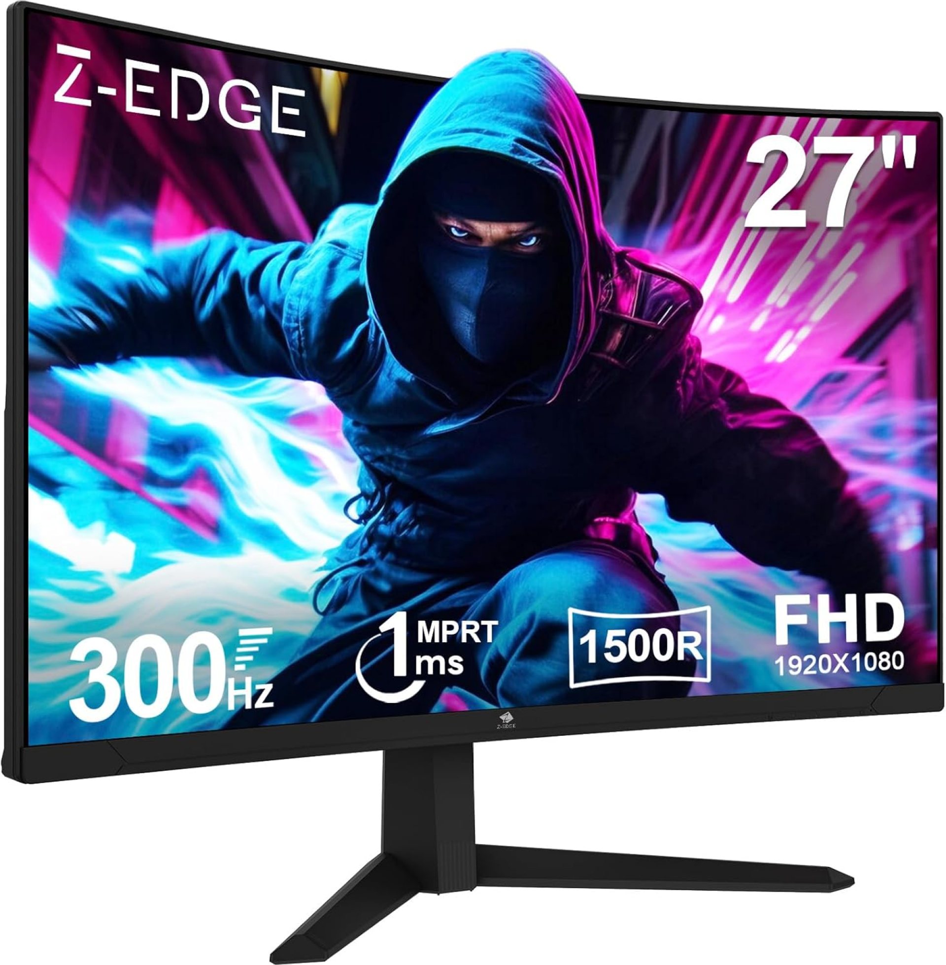 Z-Edge 27 inch Curved Gaming Monitor 300Hz Monitor, 1ms 16:9 FHD 1080P Frameless Curved Monitor, UG27S Freesync Eye Care, 2×Display Port, 2×HDMI Z-Edge 27 inch Curved Gaming Monitor 300Hz Monitor, 1ms 16:9 FHD 1080P Frameless Curved Monitor, UG27S Freesync Eye Care, 2×Display Port, 2×HDMI