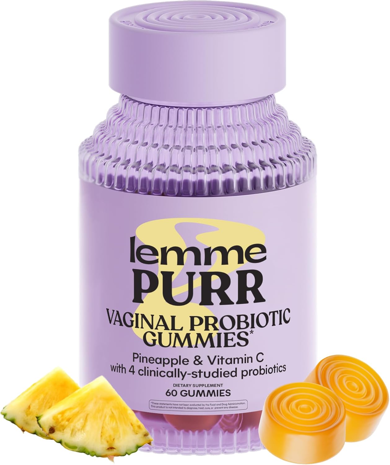 Lemme Purr Vaginal Probiotic Gummies for Women – Balanced pH, Healthy Odor, Yeast Balance & Flora Support + Vitamin C for Immune Health – Tasty Pineapple (60 Count) Lemme Purr Vaginal Probiotic Gummies for Women – Balanced pH, Healthy Odor, Yeast Balance & Flora Support + Vitamin C for Immune Health – Tasty Pineapple (60 Count)