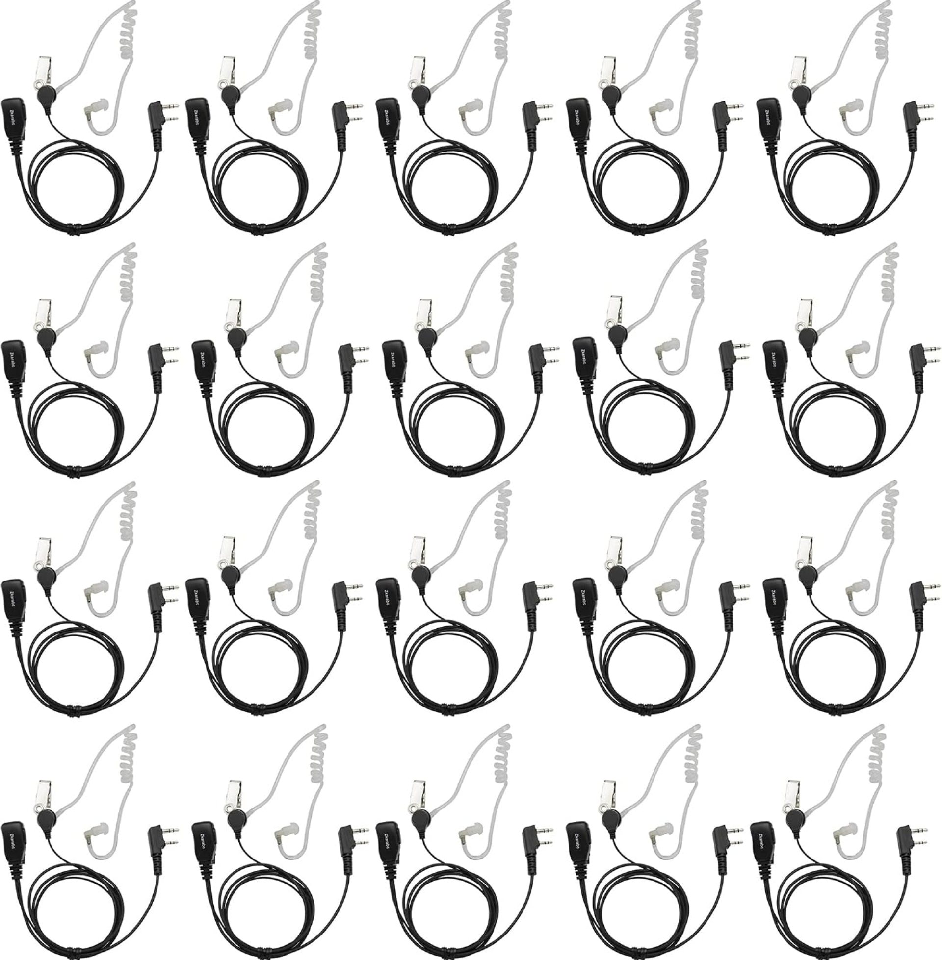Walkie Talkies Earpiece with Mic 2 Pin Acoustic Tube Headset Compatible with UV-5R BF-888S Kenwood Retevis H-777 RT22 Puxing Wouxun (20 Pack) Walkie Talkies Earpiece with Mic 2 Pin Acoustic Tube Headset Compatible with UV-5R BF-888S Kenwood Retevis H-777 RT22 Puxing Wouxun (20 Pack)
