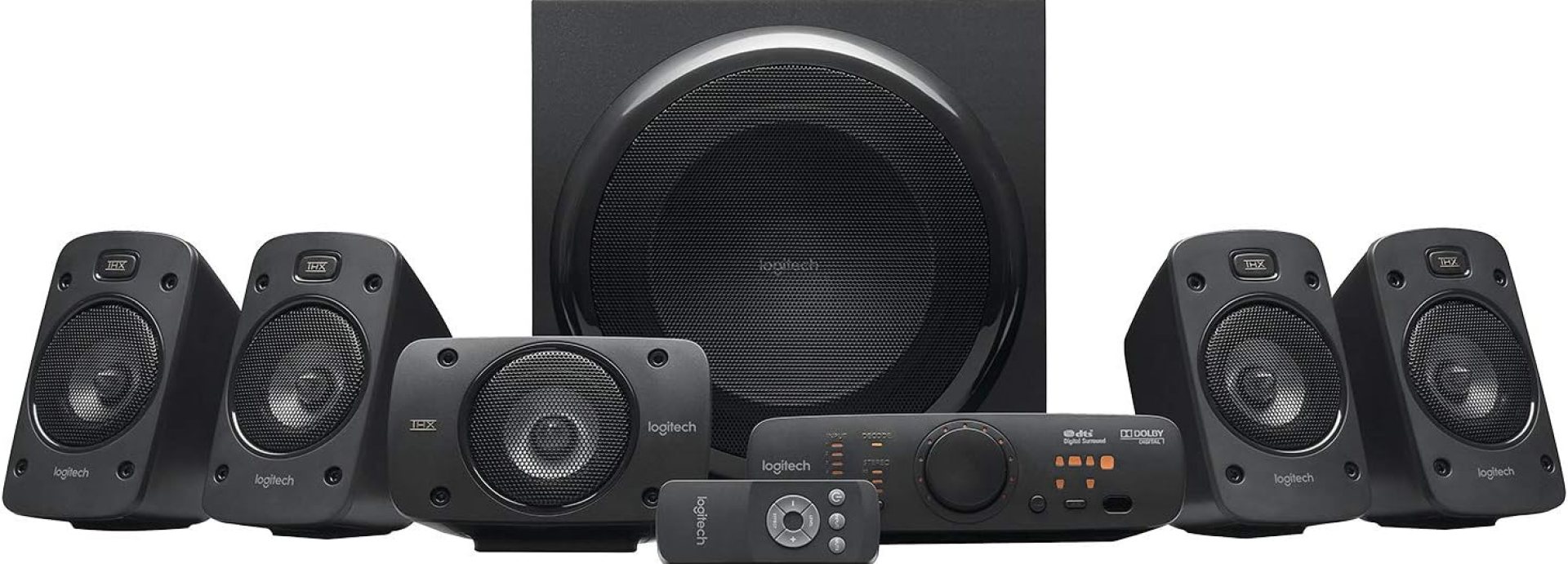 Logitech Z906 5.1 Surround Sound Speaker System – THX, Dolby Digital and DTS Digital Certified – Black Logitech Z906 5.1 Surround Sound Speaker System – THX, Dolby Digital and DTS Digital Certified – Black