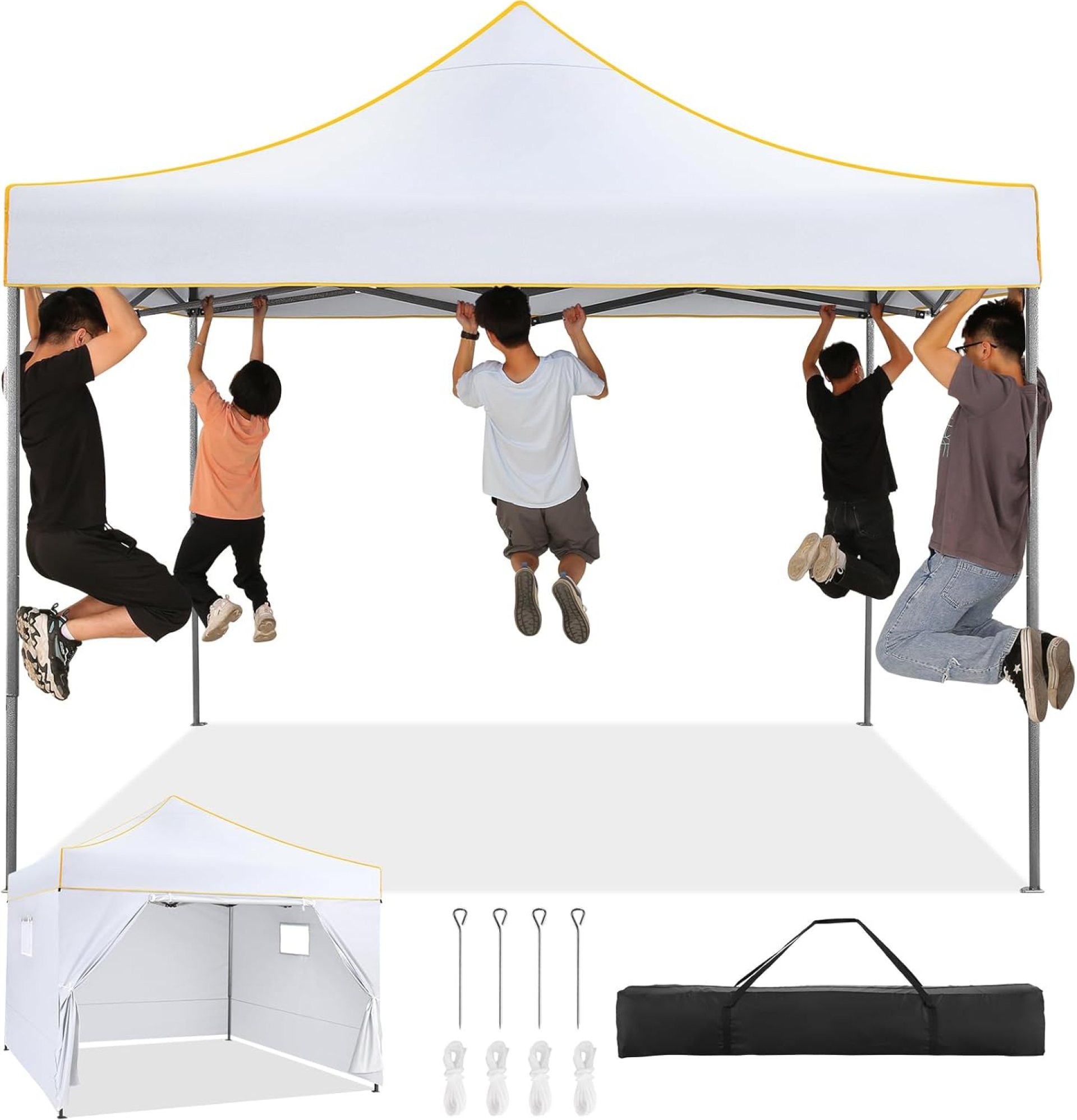 COBIZI 10×10 Pop Up Canopy Tent Commercial Heavy Duty Instant Canopy with 4 Sidewalls, UV 50+ Silver Coated Waterproof Vendor Tent, Portable Shelter with Carry Bag, Event Tent for Parties, White COBIZI 10×10 Pop Up Canopy Tent Commercial Heavy Duty Instant Canopy with 4 Sidewalls, UV 50+ Silver Coated Waterproof Vendor Tent, Portable Shelter with Carry Bag, Event Tent for Parties, White