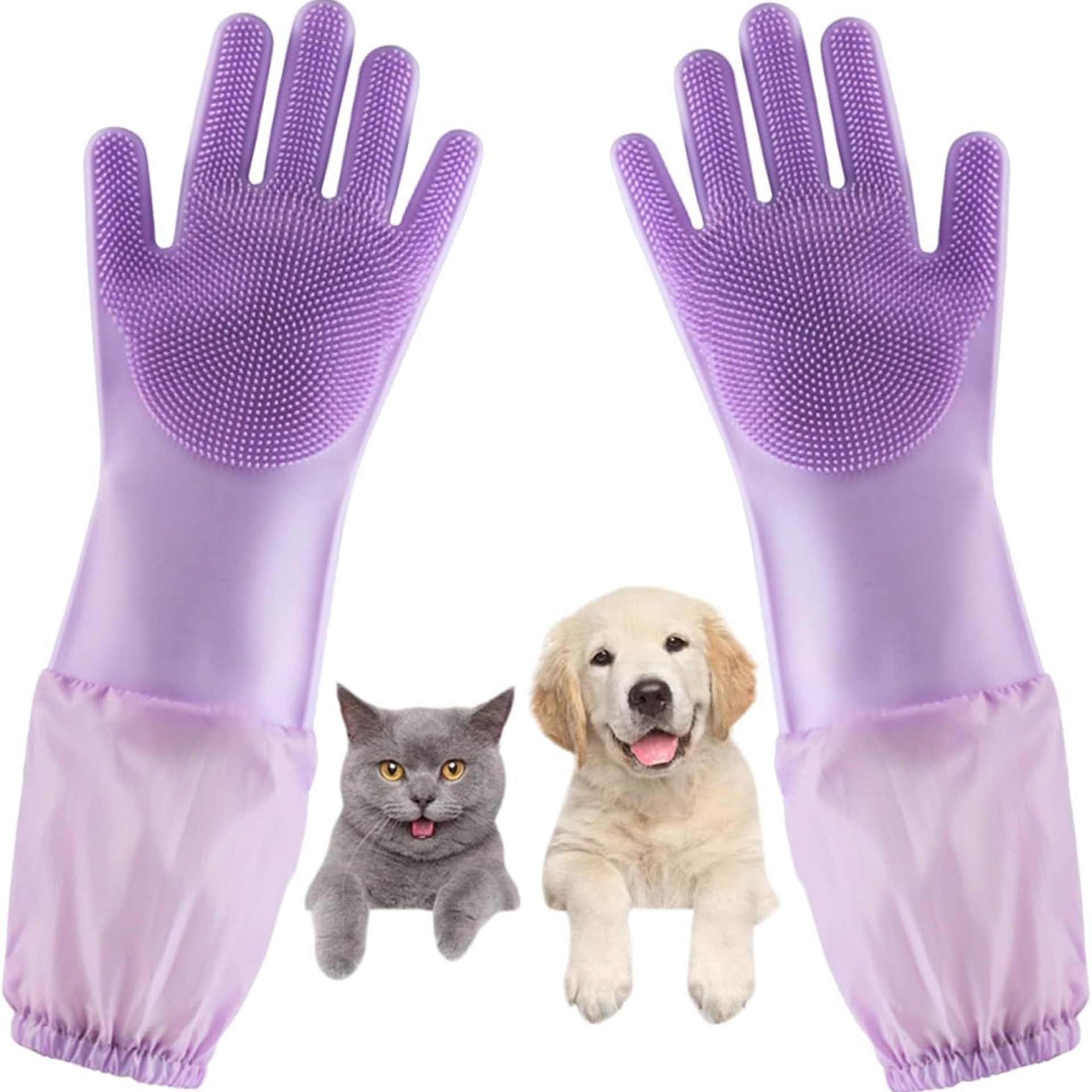 Dog Washing Gloves, Pet Grooming Gloves with Soft Brushes, Bathing and Massaging for Dogs and Cats, Silicone Heat Resistant Cleaning Gloves with High-Density Teeth (Purple) Dog Washing Gloves, Pet Grooming Gloves with Soft Brushes, Bathing and Massaging for Dogs and Cats, Silicone Heat Resistant Cleaning Gloves with High-Density Teeth (Purple)