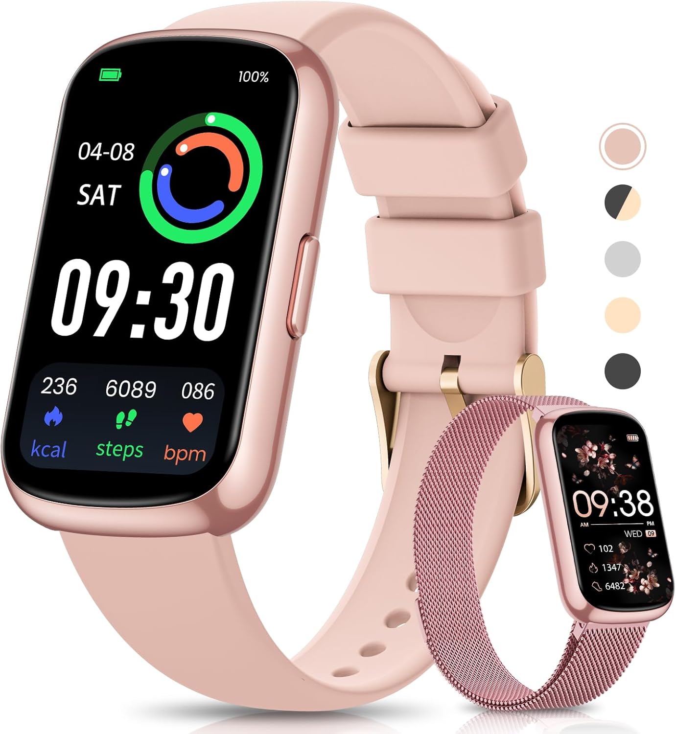 Fitness Tracker- Smart Watches for Women Men with 24/7 Heart Rate Monitor Blood Oxygen Sleep Tracker, Waterproof Fitness Watch, Activity Smartwatch for Android iPhone, Calorie Distance Pedometer, Gift Fitness Tracker- Smart Watches for Women Men with 24/7 Heart Rate Monitor Blood Oxygen Sleep Tracker, Waterproof Fitness Watch, Activity Smartwatch for Android iPhone, Calorie Distance Pedometer, Gift
