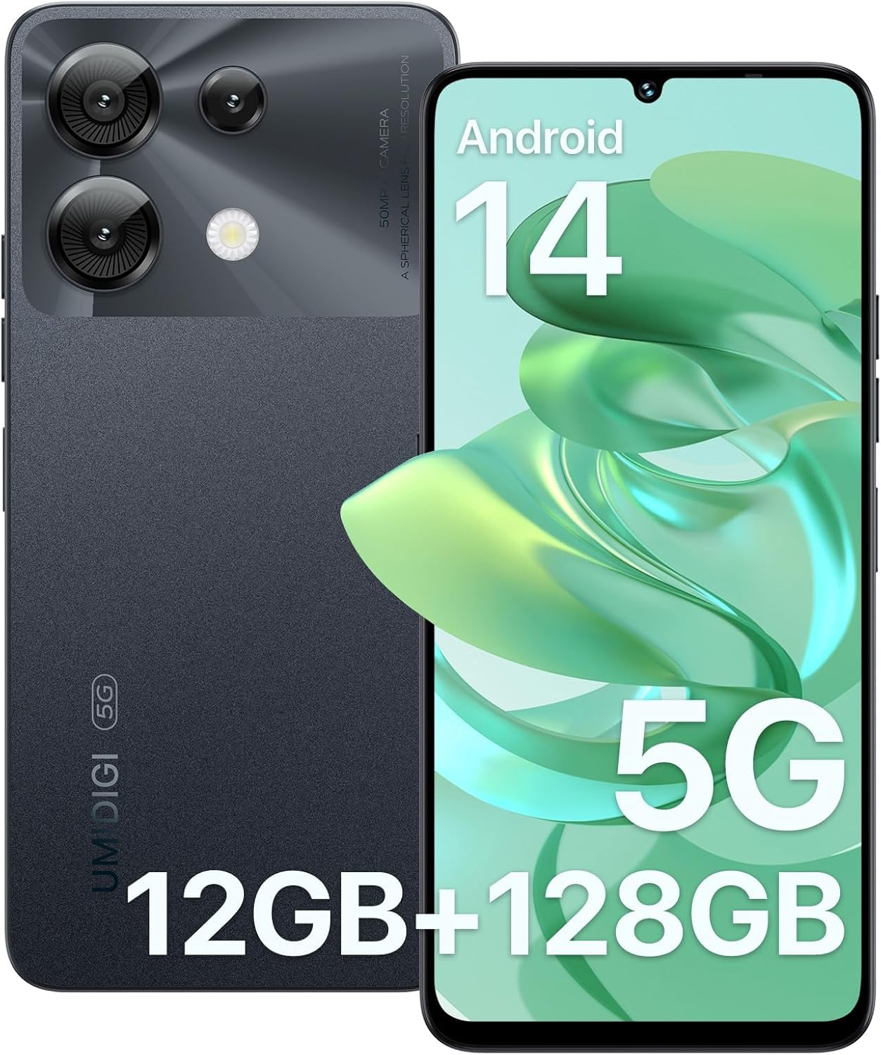 UMIDIGI G9 5G Cell Phone, Android 14 Unlocked Phones, 12(6+6) GB +128GB/1TB TF Expand, 5G Dual SIM, 50MP Camera, 6.75″ HD+ 90Hz Display, AI Face & Fingerprint Unlock, 5000mAh Android Phone Black UMIDIGI G9 5G Cell Phone, Android 14 Unlocked Phones, 12(6+6) GB +128GB/1TB TF Expand, 5G Dual SIM, 50MP Camera, 6.75″ HD+ 90Hz Display, AI Face & Fingerprint Unlock, 5000mAh Android Phone Black