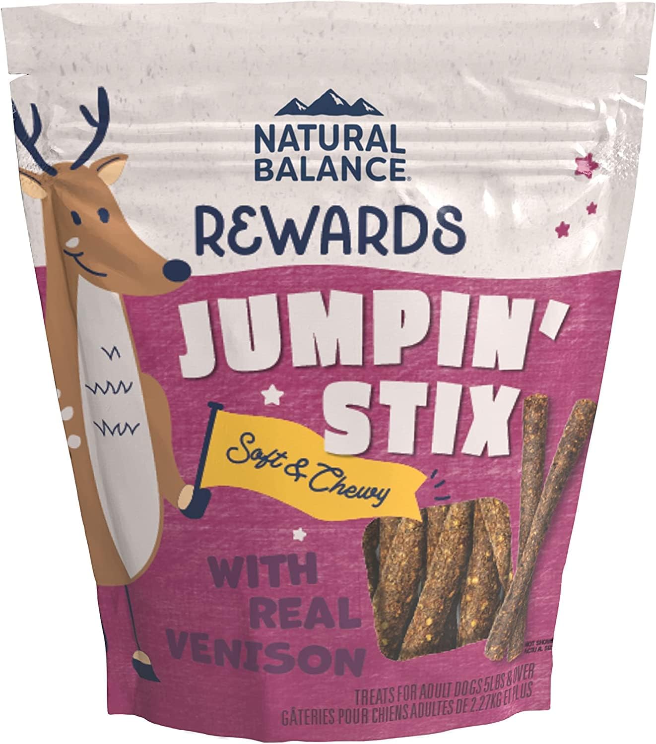 Natural Balance Limited Ingredient Rewards Jumpin’ Stix, Grain-Free Dog Treats for Adult Dogs of All Breeds, Venison Recipe, 4 Ounce (Pack of 1) Natural Balance Limited Ingredient Rewards Jumpin’ Stix, Grain-Free Dog Treats for Adult Dogs of All Breeds, Venison Recipe, 4 Ounce (Pack of 1)