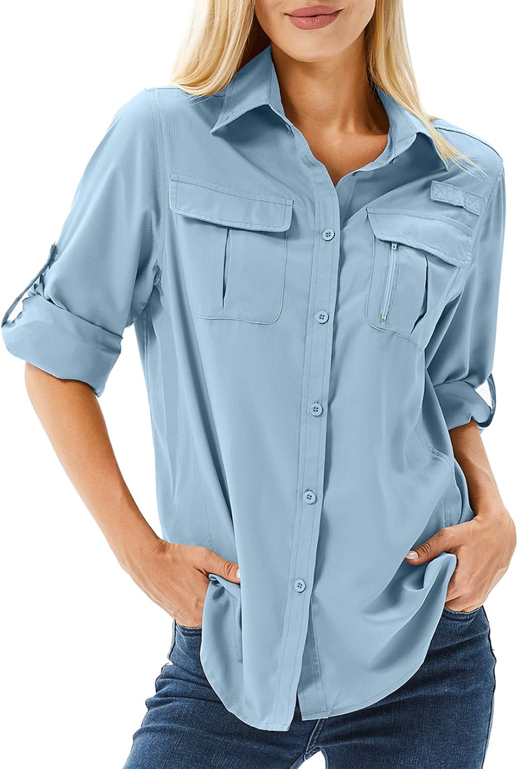 Women’s UPF 50 Long Sleeve UV Sun Protection Safari Shirts Outdoor Quick Dry Fishing Hiking Travel Shirts Women’s UPF 50 Long Sleeve UV Sun Protection Safari Shirts Outdoor Quick Dry Fishing Hiking Travel Shirts