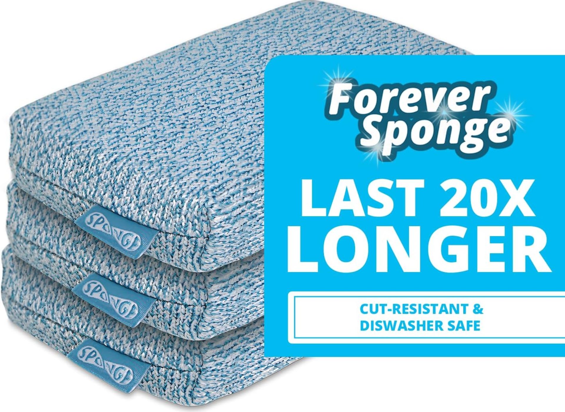 Grill Rescue Heavy Duty Kitchen Sponge – Lasts 20x Longer, Scratch-Free, Safe for Non-Stick Cookware – Cut Resistant, Versatile Household, Bathroom & Outdoor Cleaning Supplies (3, Blue) Grill Rescue Heavy Duty Kitchen Sponge – Lasts 20x Longer, Scratch-Free, Safe for Non-Stick Cookware – Cut Resistant, Versatile Household, Bathroom & Outdoor Cleaning Supplies (3, Blue)