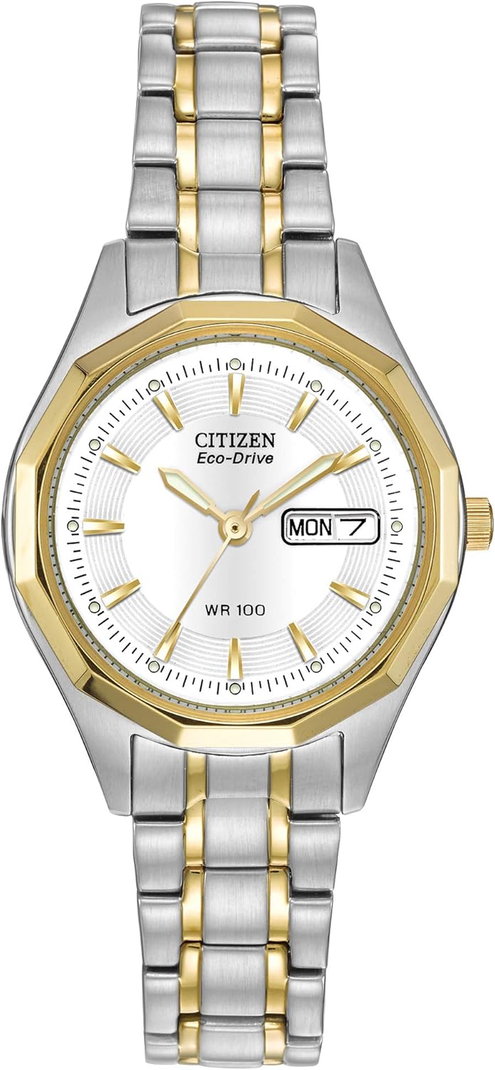 Citizen Women’s Eco-Drive Dress Classic Watch in Two-tone Stainless Steel, White Dial (Model: EW3144-51A) Citizen Women’s Eco-Drive Dress Classic Watch in Two-tone Stainless Steel, White Dial (Model: EW3144-51A)