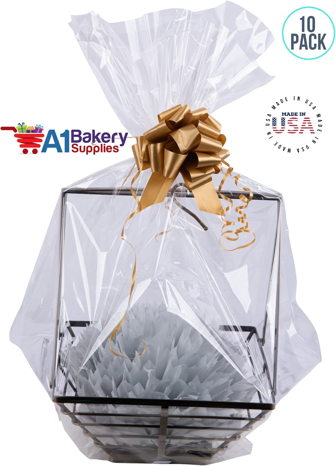 10-Pack 30 inch x40 Inch Extra Large Cellophane Gift Bags for Baskets – Toys, Gifts, and More | Premium Quality Jumbo BOPP Cello Bags Made in USA by A1 Bakery Supplies CELLO Bags Only 10-Pack 30 inch x40 Inch Extra Large Cellophane Gift Bags for Baskets – Toys, Gifts, and More | Premium Quality Jumbo BOPP Cello Bags Made in USA by A1 Bakery Supplies CELLO Bags Only