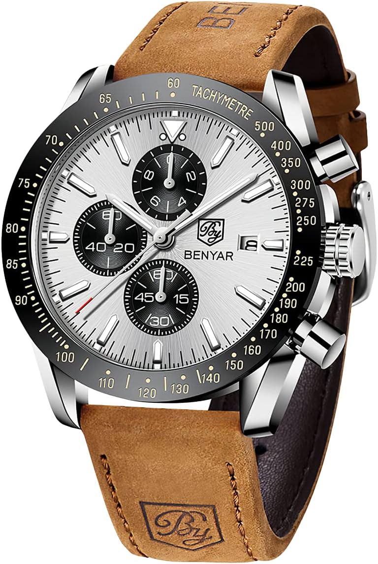 BY BENYAR Watch for Men Analog Quartz Chronograph Waterproof Luminous Designer Mens Wrist Watches Business Work Sport Casual Dress Watch with Silicone Strap Elegant Gifts for Men BY BENYAR Watch for Men Analog Quartz Chronograph Waterproof Luminous Designer Mens Wrist Watches Business Work Sport Casual Dress Watch with Silicone Strap Elegant Gifts for Men