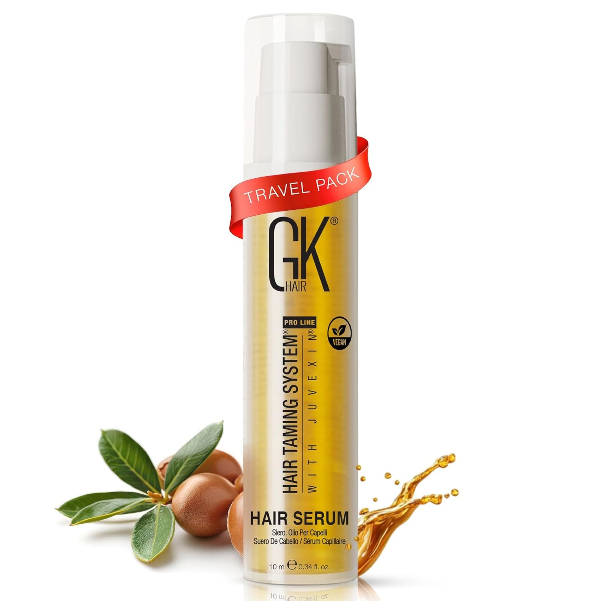GK HAIR Global Keratin 100% Organic Argan Oil Anti Frizz Mini Serum (0.34 Fl Oz/10ml) Styling Smoothing Strengthening Hydrating & Nourishing Heat Protection Shine Frizz Control Dry Damage Hair Repair GK HAIR Global Keratin 100% Organic Argan Oil Anti Frizz Mini Serum (0.34 Fl Oz/10ml) Styling Smoothing Strengthening Hydrating & Nourishing Heat Protection Shine Frizz Control Dry Damage Hair Repair