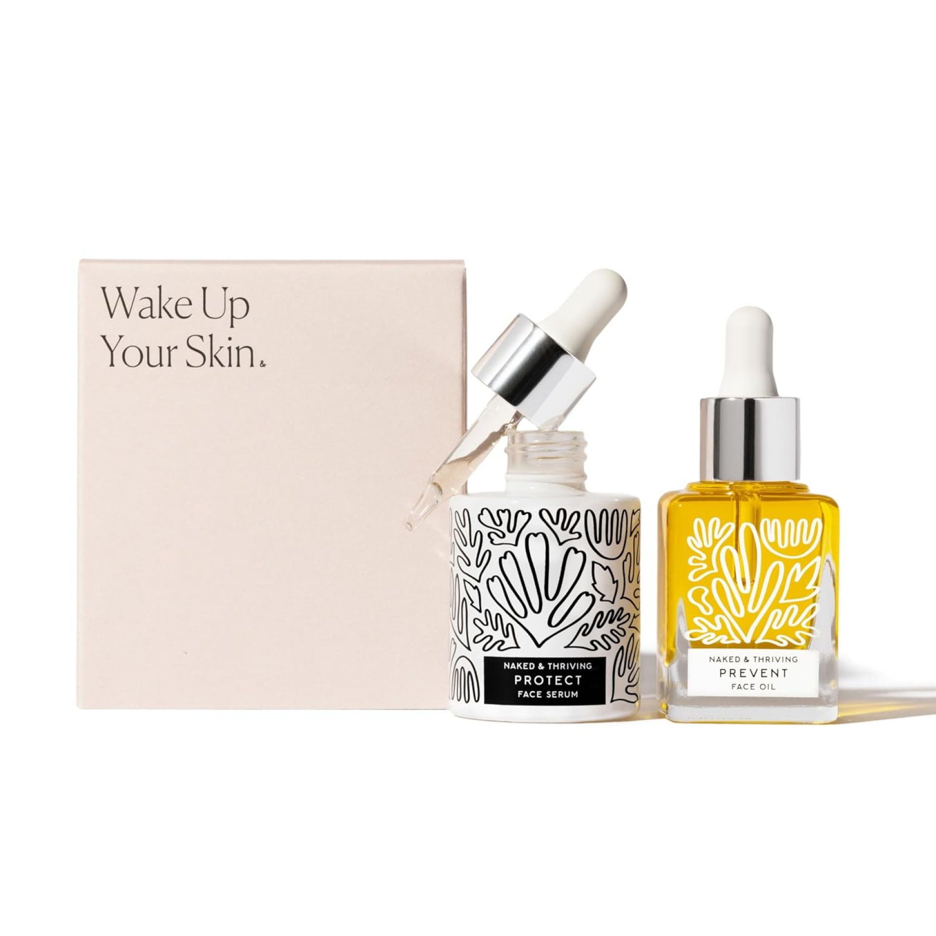 Naked & Thriving Limited Edition Day Set | Protect Antioxidant Day Serum (30 mL) + Prevent Anti-Aging Face Oil (35 mL) with Hyaluronic Acid, Moringa and Rosehip Oil | 65 mL/2.18 fl oz (Set of 2) Naked & Thriving Limited Edition Day Set | Protect Antioxidant Day Serum (30 mL) + Prevent Anti-Aging Face Oil (35 mL) with Hyaluronic Acid, Moringa and Rosehip Oil | 65 mL/2.18 fl oz (Set of 2)