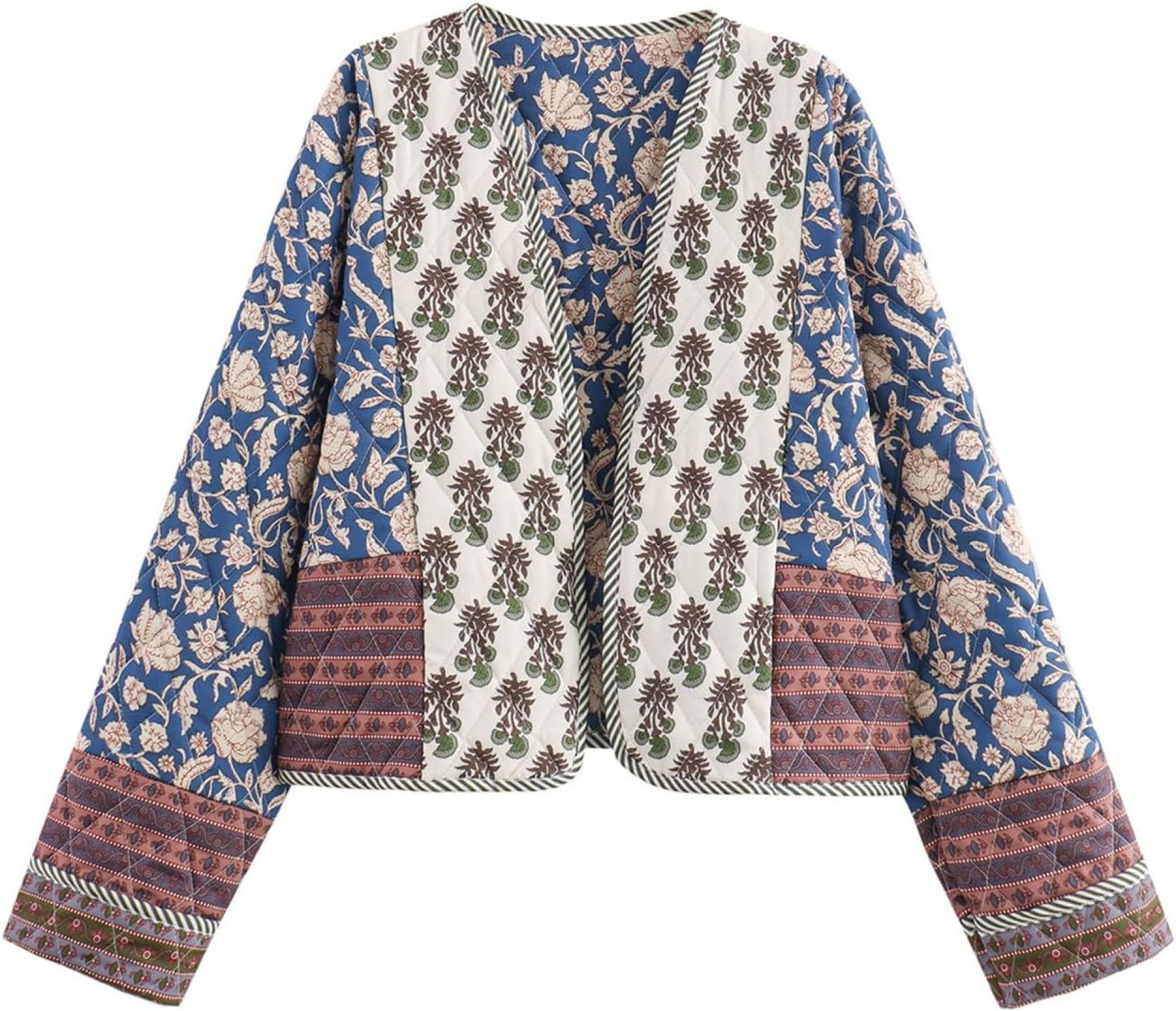 Flygo Women Cropped Puffer Jacket Cardigan Floral Printed Quilted Coats Lightweight Open Front Crop Padded Down Jackets Flygo Women Cropped Puffer Jacket Cardigan Floral Printed Quilted Coats Lightweight Open Front Crop Padded Down Jackets