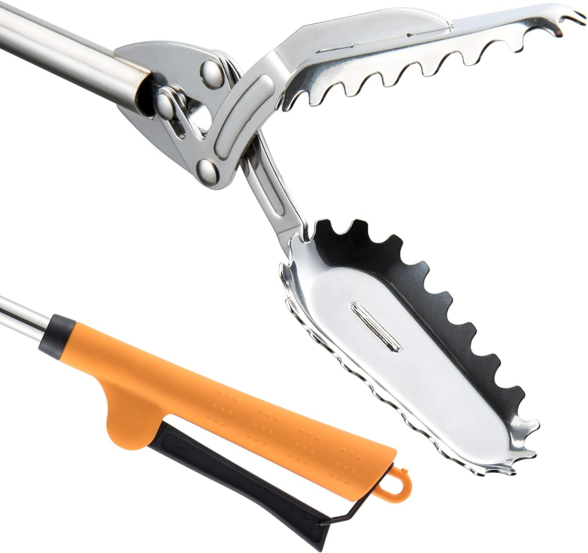 FTH All Stainless Steel Grabber Reacher Pickup Tool Heavy Duty Trash Picker Log BBQ Fireplace pits Snake Tongs FTH All Stainless Steel Grabber Reacher Pickup Tool Heavy Duty Trash Picker Log BBQ Fireplace pits Snake Tongs