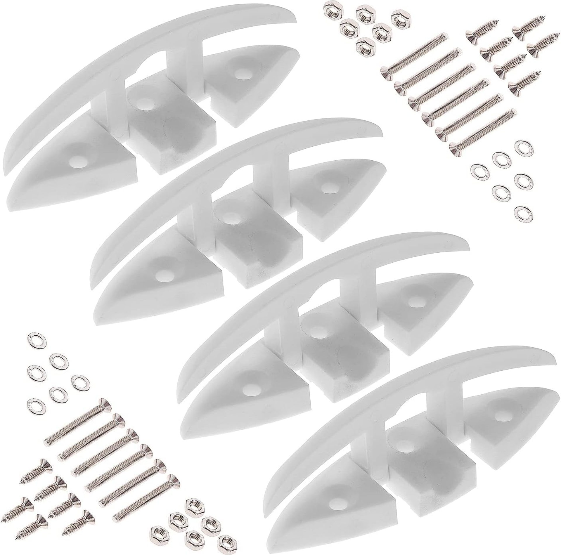 Yetaha Boat Folding Cleat, 4 Pack Flip Up Dock Mooring Cleat Marine Deck Rope Cleat Accessories with Mounting Screws for Boat Kayak, 5.12inch Yetaha Boat Folding Cleat, 4 Pack Flip Up Dock Mooring Cleat Marine Deck Rope Cleat Accessories with Mounting Screws for Boat Kayak, 5.12inch
