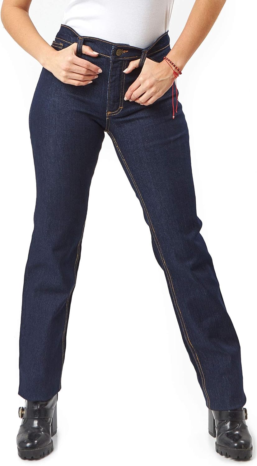Kolossus Women Cotton Blend Super Stretch Work Jeans with Triple Seams – Boot Cut – Mid Rise – Workwear Kolossus Women Cotton Blend Super Stretch Work Jeans with Triple Seams – Boot Cut – Mid Rise – Workwear