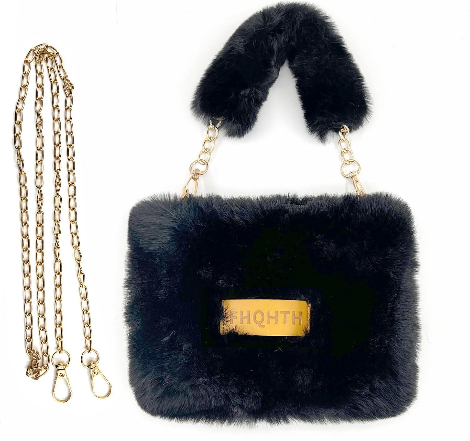 FHQHTHFaux Fur Purse for Women Fluffy Evening Bags Small Cute Crossbody Bag Cosmetic Bag Metal Chain Strap FHQHTHFaux Fur Purse for Women Fluffy Evening Bags Small Cute Crossbody Bag Cosmetic Bag Metal Chain Strap