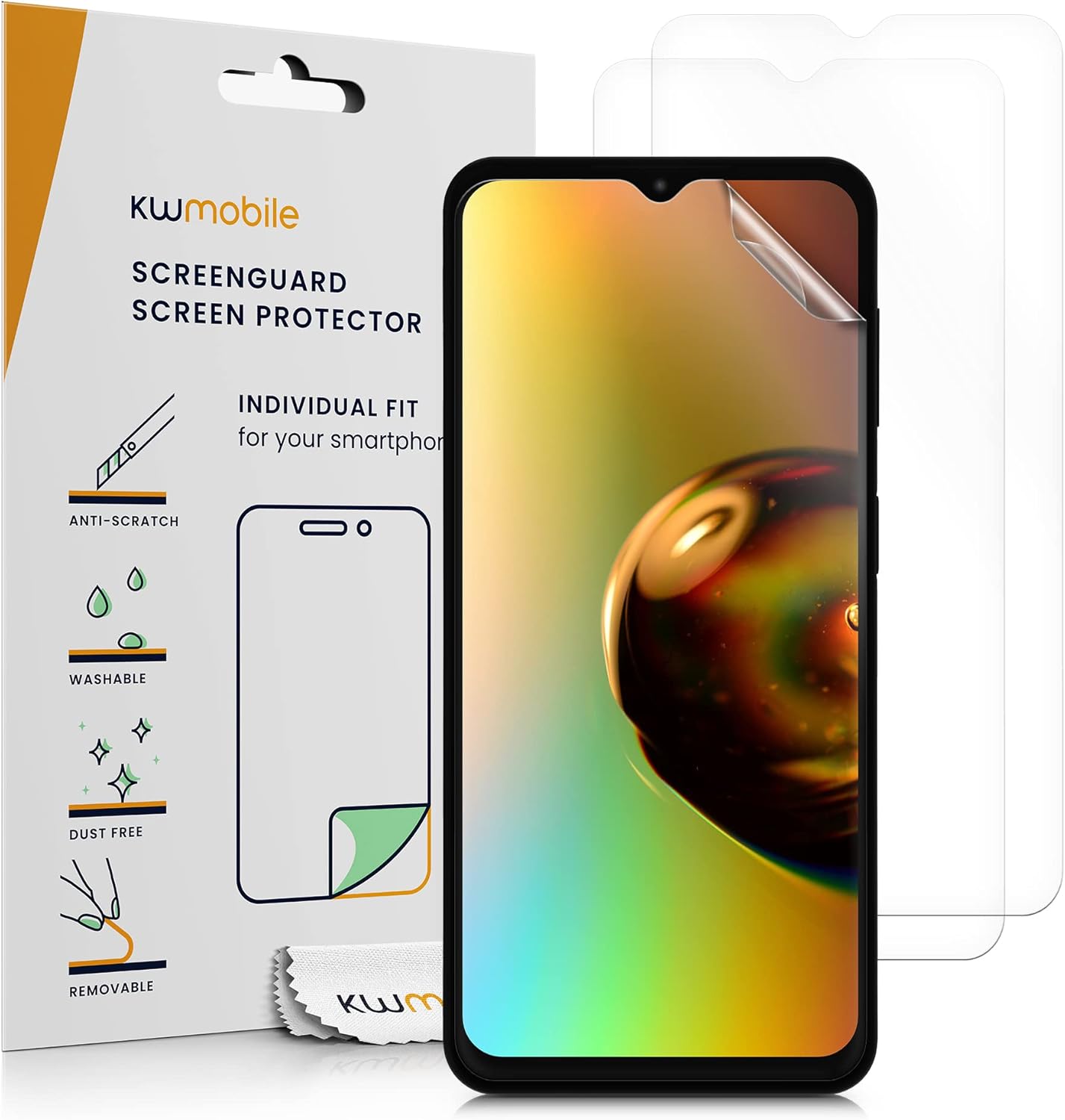 kwmobile Screen Protectors Compatible with Samsung Galaxy A13 5G Screen Protector – 3X Ultra-Clear Transparent Phone Films kwmobile Screen Protectors Compatible with Samsung Galaxy A13 5G Screen Protector – 3X Ultra-Clear Transparent Phone Films