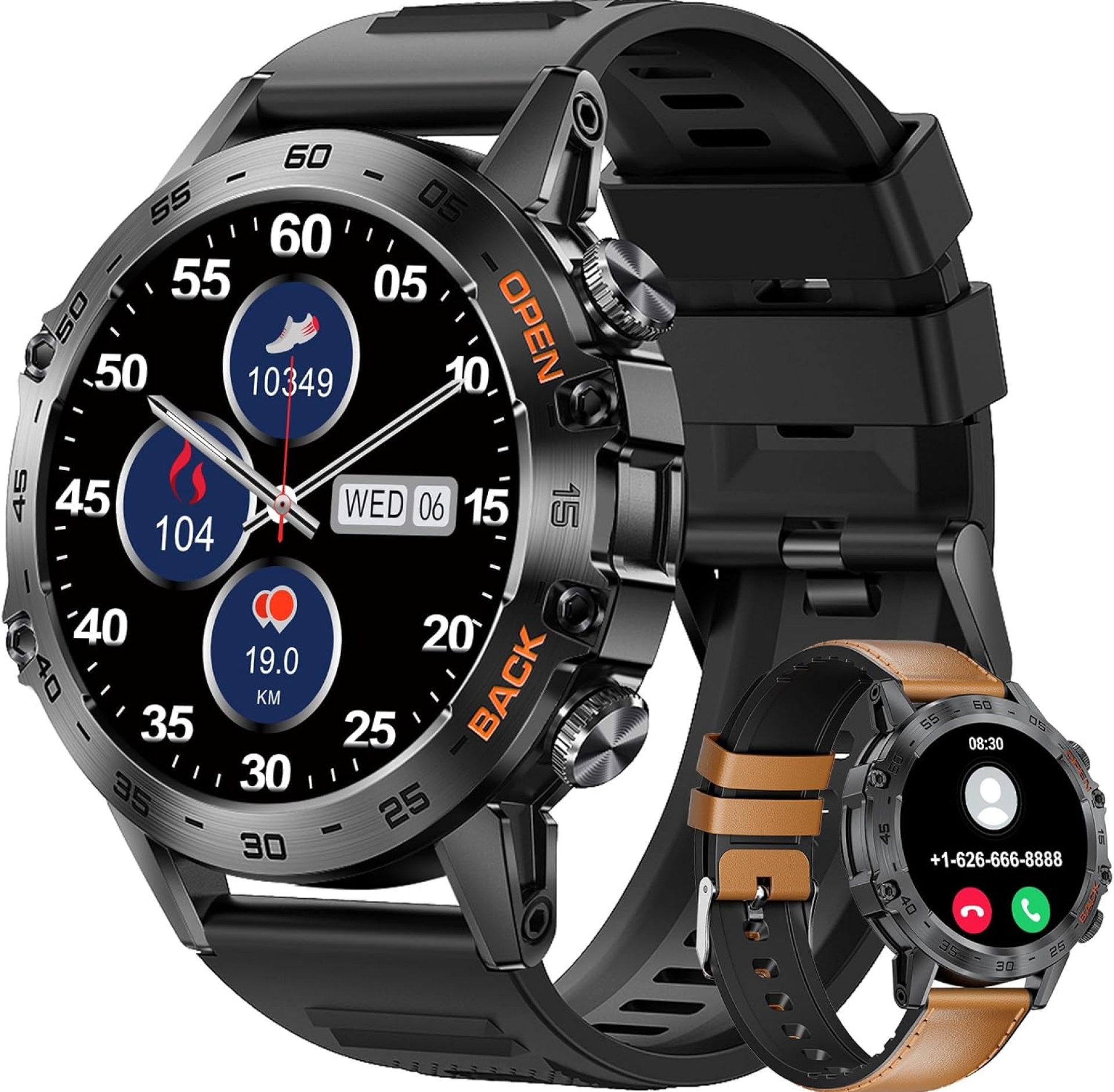 SUNKTA Military Smartwatches for Men,120 Sports Modes Smart Watches with Bluetooth Call (Answer/Dial Calls), 5ATM Waterproof Rugged Tactical Fitness Tracker 1.39”HD Smart Watch for iPhone Android SUNKTA Military Smartwatches for Men,120 Sports Modes Smart Watches with Bluetooth Call (Answer/Dial Calls), 5ATM Waterproof Rugged Tactical Fitness Tracker 1.39”HD Smart Watch for iPhone Android