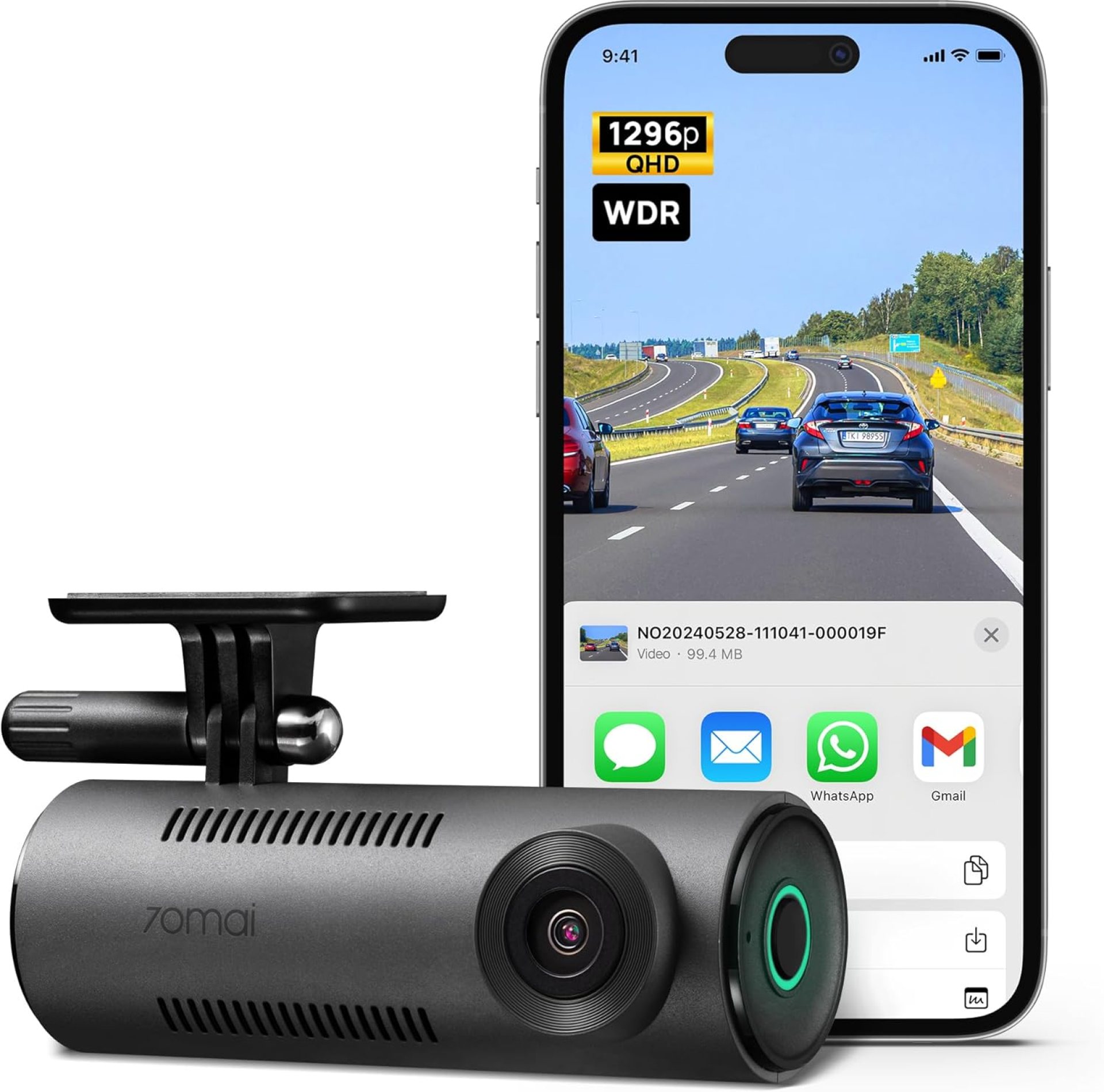70mai Dash Cam M310, Dash Camera for Cars 1296P QHD, Smart Dash Cam Front Built in WiFi, 130° Wide-Angle FOV, WDR, Night Vision, iOS/Android Mobile App, Loop Recording, Parking Monitor, Time-Lapse 70mai Dash Cam M310, Dash Camera for Cars 1296P QHD, Smart Dash Cam Front Built in WiFi, 130° Wide-Angle FOV, WDR, Night Vision, iOS/Android Mobile App, Loop Recording, Parking Monitor, Time-Lapse