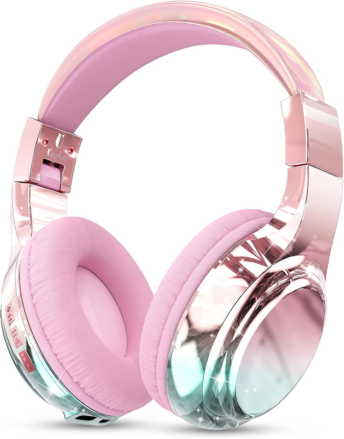 QearFun Kids Bluetooth 5.3 Headphones, Wireless Metallic Gradient Headset, Lightweight Foldable On Ear Headphones with Aux Cord, Fast Charging, Built-in Mic, for School/Travel/Tablet/iPad QearFun Kids Bluetooth 5.3 Headphones, Wireless Metallic Gradient Headset, Lightweight Foldable On Ear Headphones with Aux Cord, Fast Charging, Built-in Mic, for School/Travel/Tablet/iPad