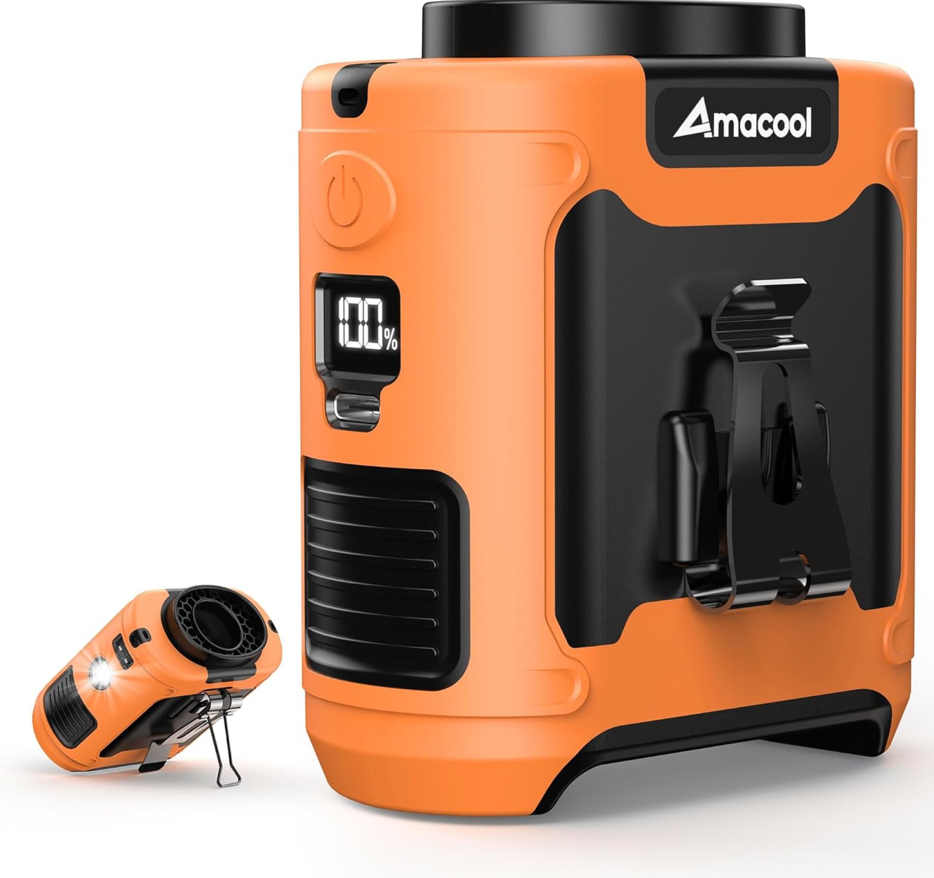 AMACOOL Portable Waist Fan Clip On, MAX 40H Work Time, 10000mAh Rechargeable Wearable Shirt Fan with Light, 16000RPM Powerful 5 Speeds Belt Fan Personal Cooling Fan for Outdoor Jobsite Camping Travel AMACOOL Portable Waist Fan Clip On, MAX 40H Work Time, 10000mAh Rechargeable Wearable Shirt Fan with Light, 16000RPM Powerful 5 Speeds Belt Fan Personal Cooling Fan for Outdoor Jobsite Camping Travel