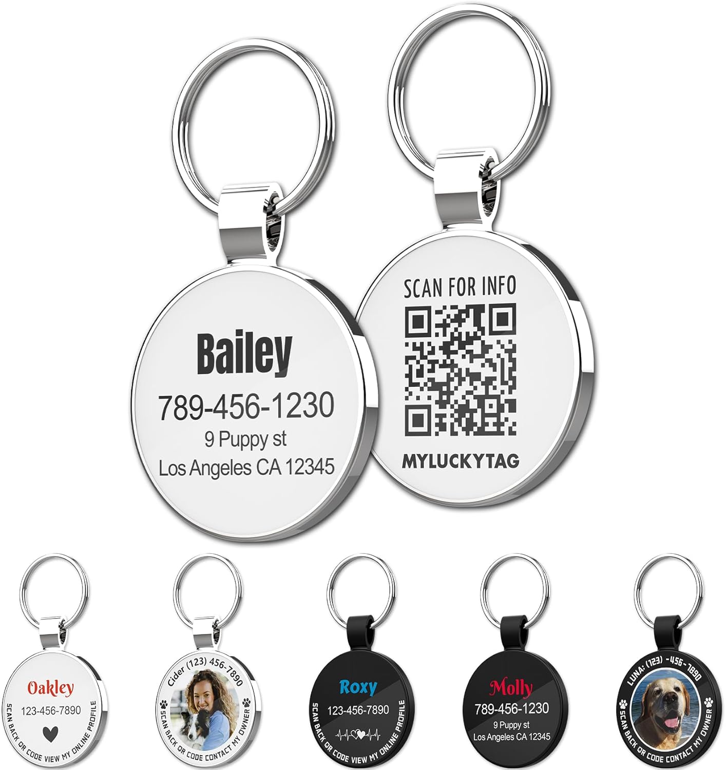 MYLUCKYTAG QR Code Personalized Pet ID Tags Dog Tags – Pet Online Profile – Scan QR Receive Instant Pet Location Alert Email MYLUCKYTAG QR Code Personalized Pet ID Tags Dog Tags – Pet Online Profile – Scan QR Receive Instant Pet Location Alert Email