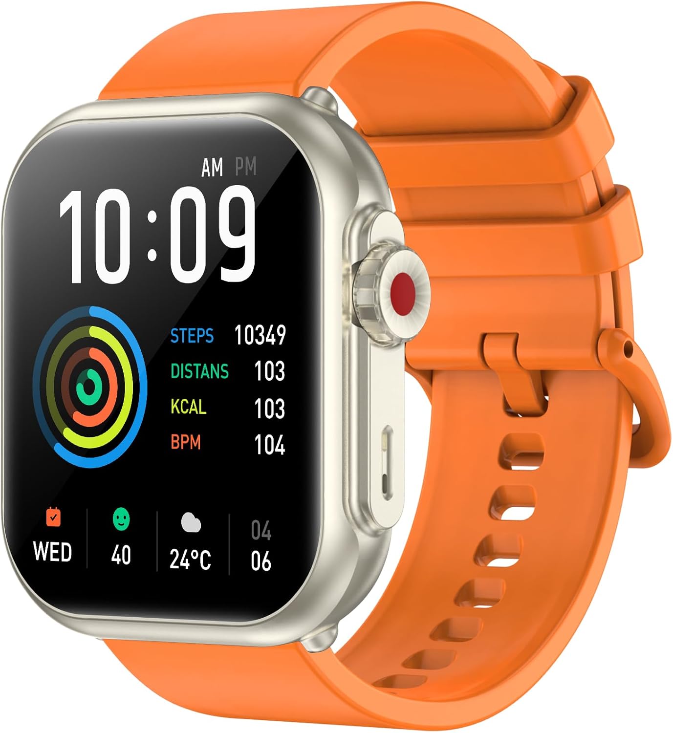 1.85″ HD Smartwatches for Men Women, 110+ Sport Modes, IP68 Waterproof, Heart Rate/Sleep Monitor, for Android/iOS(Orange) 1.85″ HD Smartwatches for Men Women, 110+ Sport Modes, IP68 Waterproof, Heart Rate/Sleep Monitor, for Android/iOS(Orange)