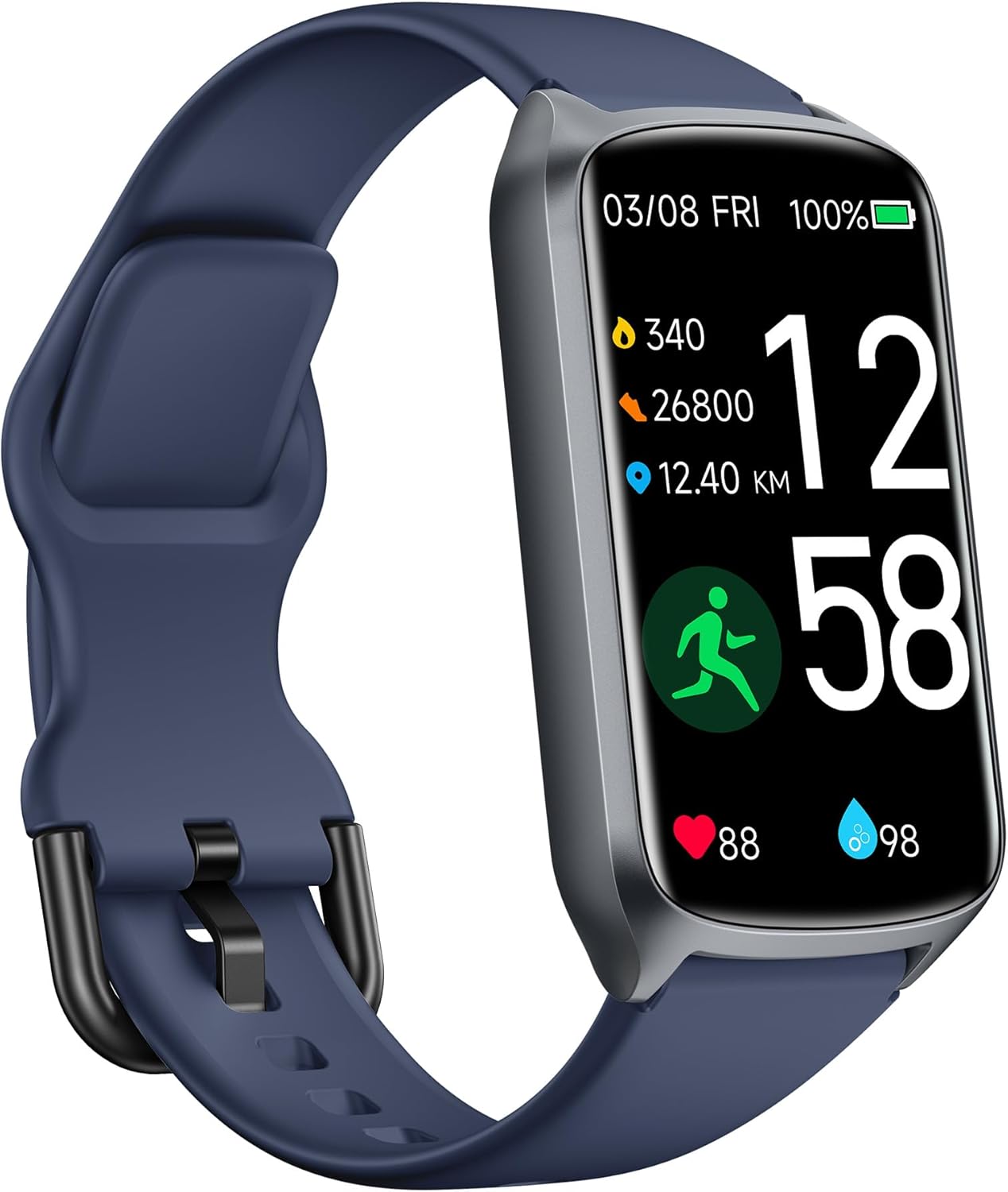 Health Fitness Tracker with 24/7 Heart Rate, Blood Oxygen, Blood Pressure, Sleep Tracker, 5ATM Waterproof Activity Trackers with Step Tracker, Pedometer (S & L Bands Included) Health Fitness Tracker with 24/7 Heart Rate, Blood Oxygen, Blood Pressure, Sleep Tracker, 5ATM Waterproof Activity Trackers with Step Tracker, Pedometer (S & L Bands Included)