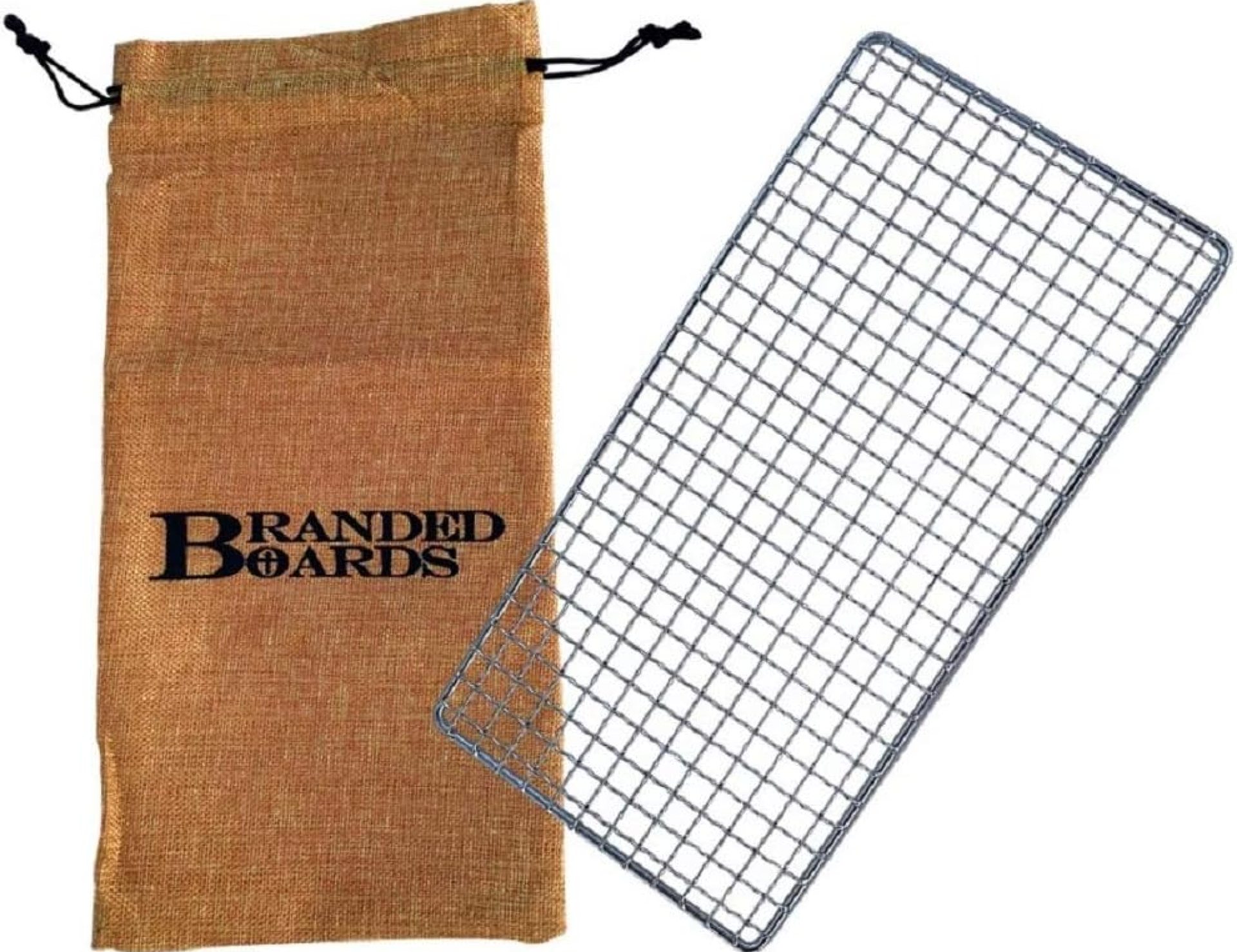Portable Bushcraft Stainless BBQ Cooking Grill Grate, Bamboo Cutting Board, Burlap Bag, Mini Knife, Fire Starter Kits. Camping, Campfires, Backpacking, Hunting & Fishing Gear Portable Bushcraft Stainless BBQ Cooking Grill Grate, Bamboo Cutting Board, Burlap Bag, Mini Knife, Fire Starter Kits. Camping, Campfires, Backpacking, Hunting & Fishing Gear