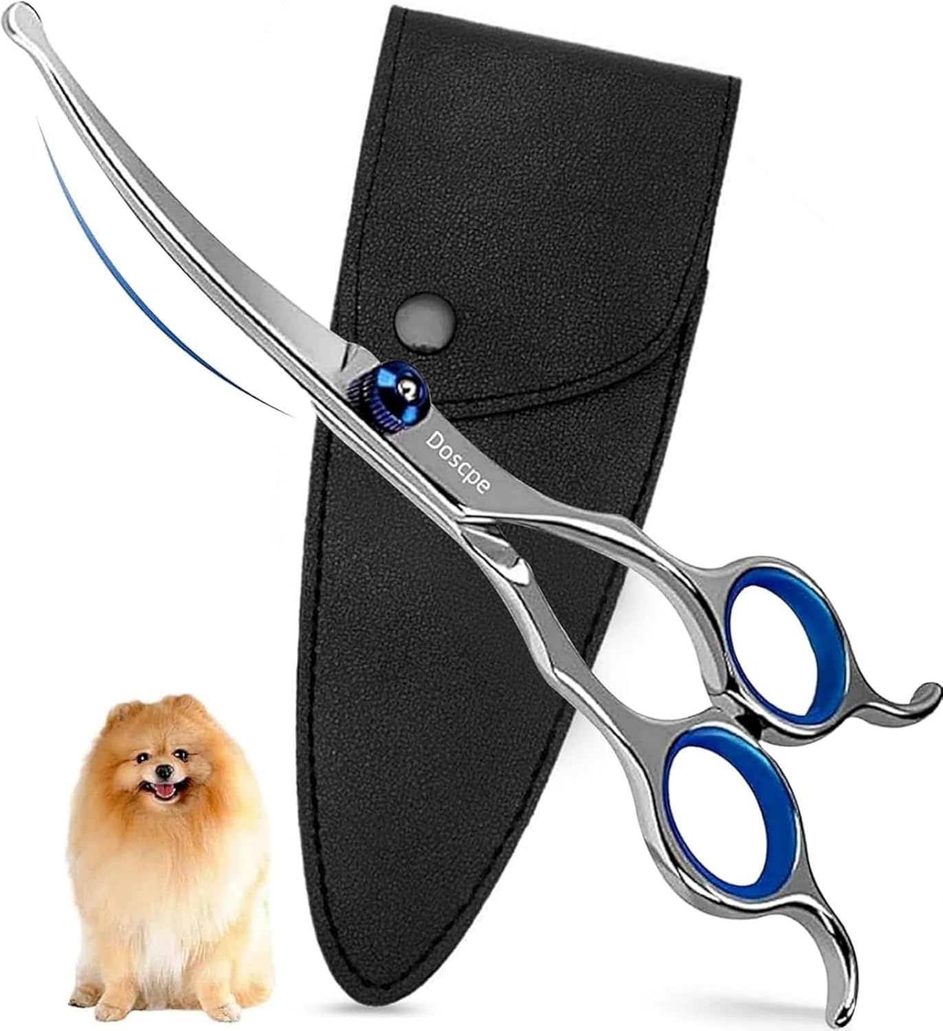 Curved Dog Grooming Scissors 6.69 inches Round Tips Pet Grooming Shears for Dog Cat on Face Paw Hair Trimming Right Left Handed Curved Dog Grooming Scissors 6.69 inches Round Tips Pet Grooming Shears for Dog Cat on Face Paw Hair Trimming Right Left Handed