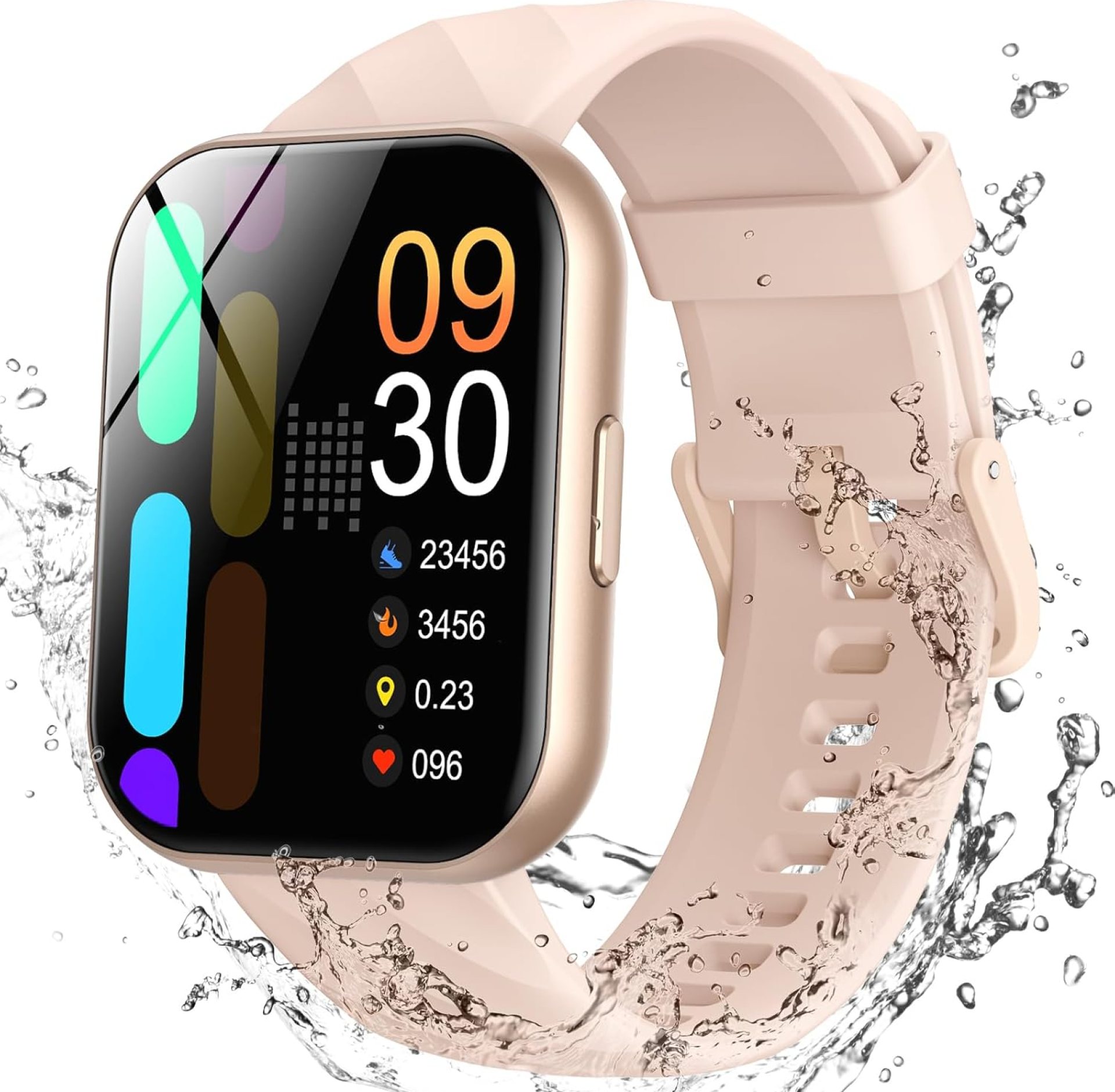 Parsonver Smart Watch, 5ATM Waterproof Swimming Tracker Watch, 1.8″ HD Screen Fitness Tracker with 110+ Sport Modes, Heart Rate and Sleep Monitor, Pedometer, Smartwatch for Android & iPhone, Rose Gold Parsonver Smart Watch, 5ATM Waterproof Swimming Tracker Watch, 1.8″ HD Screen Fitness Tracker with 110+ Sport Modes, Heart Rate and Sleep Monitor, Pedometer, Smartwatch for Android & iPhone, Rose Gold