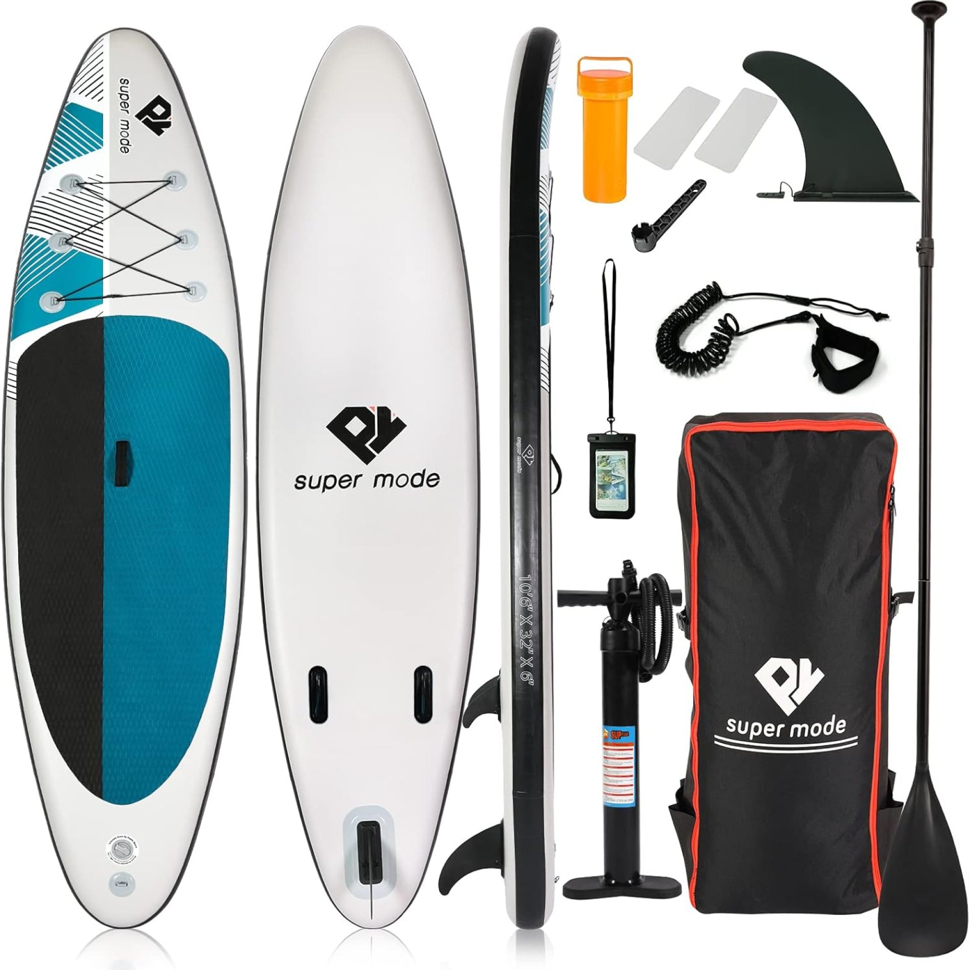 Inflatable Stand Up Paddle Board 10′ 6″x 32″x 6″ with Premium SUP Accessories – Backpack, Adjustable Paddle, Non-Slip Deck, Hand Pump, Leash, Fins, Waterproof Bag Inflatable Stand Up Paddle Board 10′ 6″x 32″x 6″ with Premium SUP Accessories – Backpack, Adjustable Paddle, Non-Slip Deck, Hand Pump, Leash, Fins, Waterproof Bag