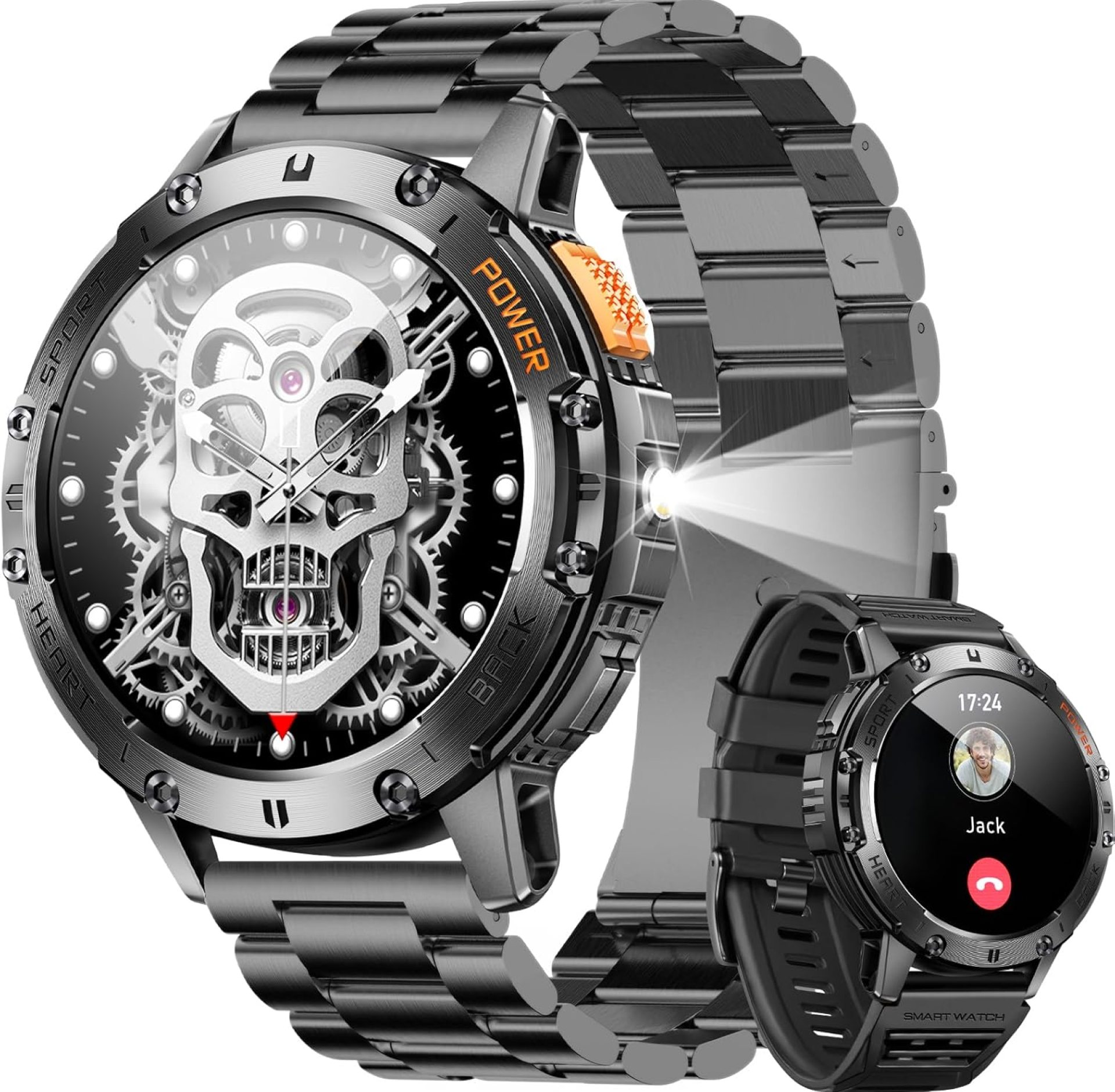 Military Smart Watch for Men (Answer/Make Calls), Rugged Smartwatch with Flashlight/40 Days Battery/Heart Rate/SpO2/Sleep Monitor/120+Sport Modes/IP68 Waterproof,Fitness Tracker for iPhone Android Military Smart Watch for Men (Answer/Make Calls), Rugged Smartwatch with Flashlight/40 Days Battery/Heart Rate/SpO2/Sleep Monitor/120+Sport Modes/IP68 Waterproof,Fitness Tracker for iPhone Android