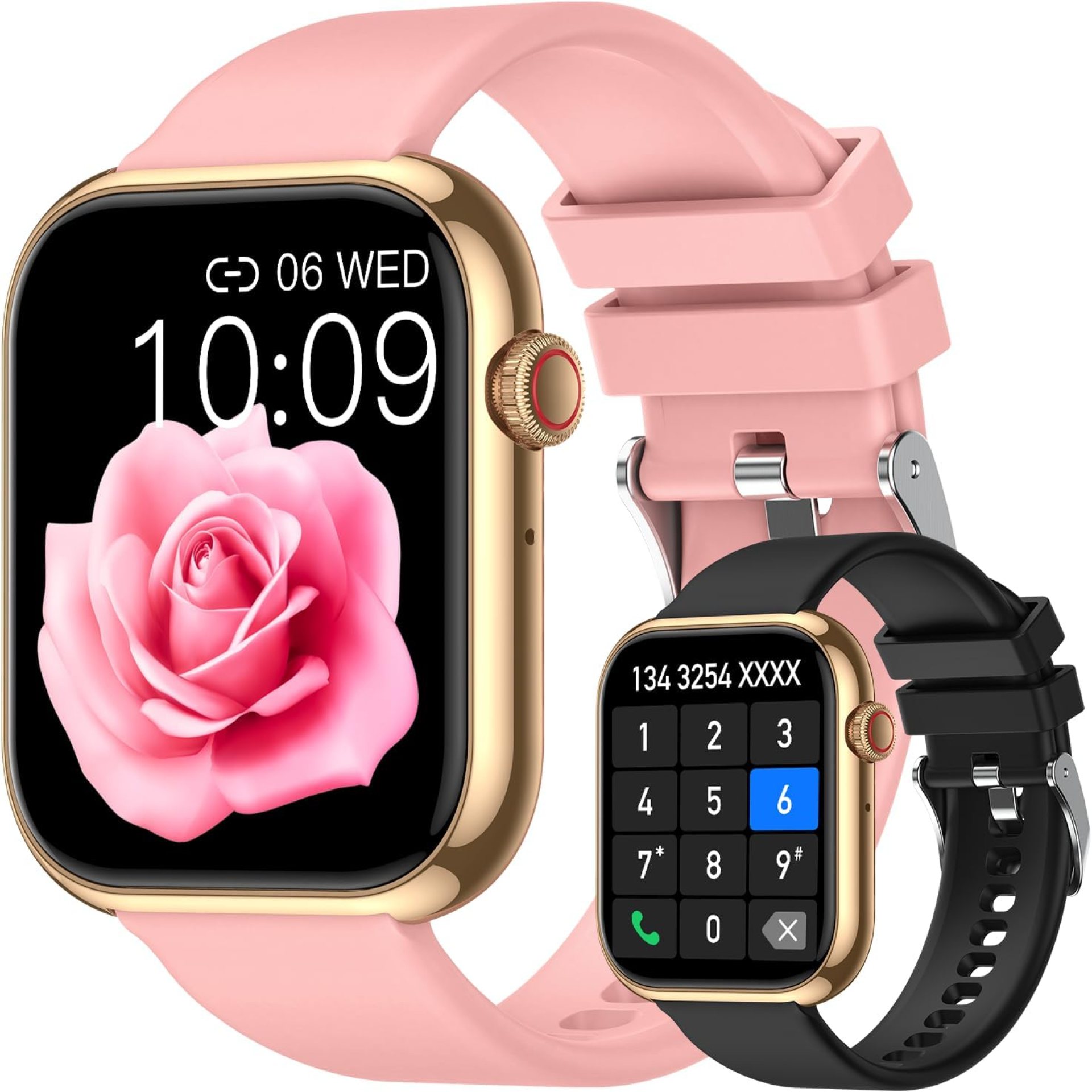 Smart Watch for Men Women Fitness: Waterproof Make/Answer Call Smart Watches for Men Digital Mens watches Step Tracker Smartwatch Android Phones iPhone Samsung Compatible Heart Rate Monitor Pink Smart Watch for Men Women Fitness: Waterproof Make/Answer Call Smart Watches for Men Digital Mens watches Step Tracker Smartwatch Android Phones iPhone Samsung Compatible Heart Rate Monitor Pink