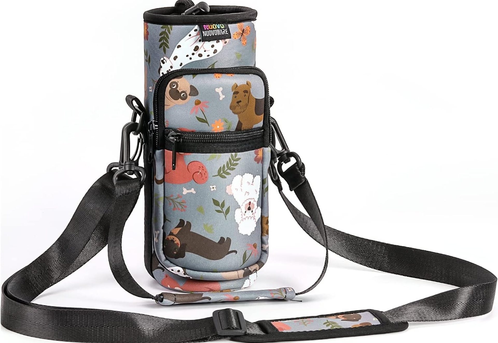 Nuovoware Water Bottle Carrier Bag,25oz/40oz/64oz Bottle Pouch Holder,Adjustable Shoulder Hand Strap 2 Pocket Sling Neoprene Sleeve Sports Accessories for Hiking Travelling Camping Nuovoware Water Bottle Carrier Bag,25oz/40oz/64oz Bottle Pouch Holder,Adjustable Shoulder Hand Strap 2 Pocket Sling Neoprene Sleeve Sports Accessories for Hiking Travelling Camping