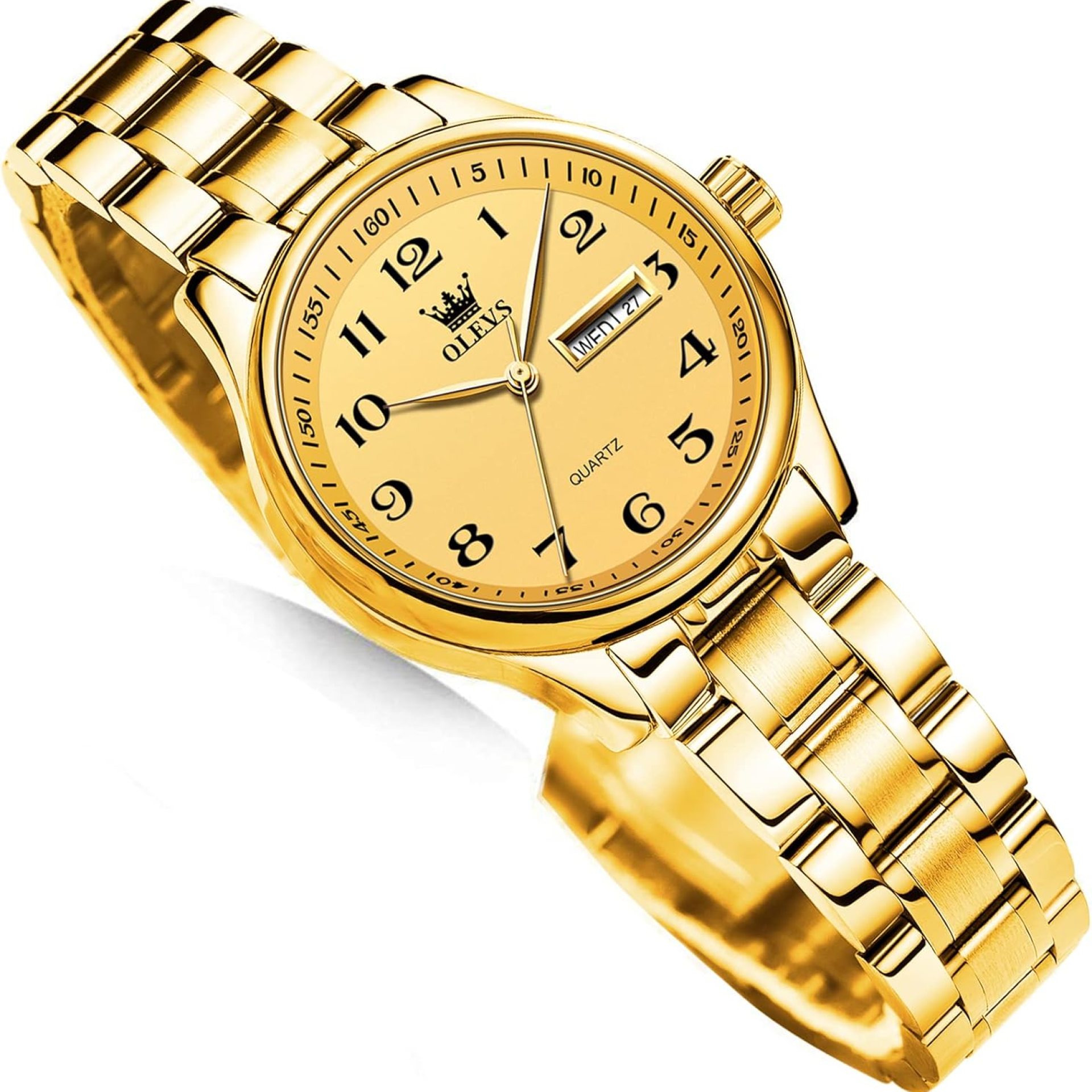 OLEVS Luxury Ladies Watches,Women’s Watch with Day and Date,Female Watch for Small Wrist,Gold Stainless Steel Watches for Women,Easy Read Ladies Wrist Watches Waterproof(Adjustable Strap OLEVS Luxury Ladies Watches,Women’s Watch with Day and Date,Female Watch for Small Wrist,Gold Stainless Steel Watches for Women,Easy Read Ladies Wrist Watches Waterproof(Adjustable Strap