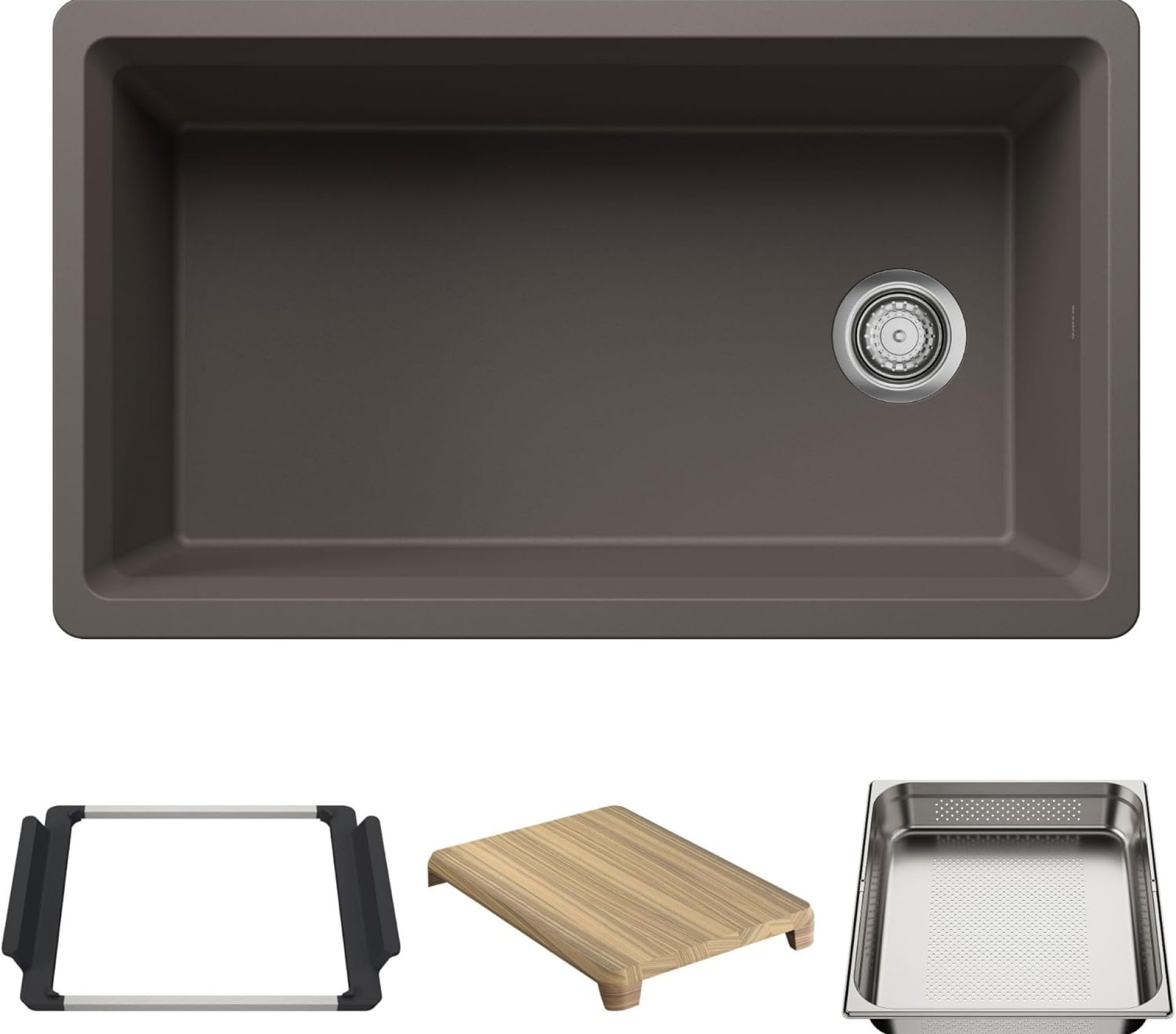Inteos SILGRANIT 33″ Single Bowl Reversible Undermount Workstation Kitchen Sink – Volcano Gray Inteos SILGRANIT 33″ Single Bowl Reversible Undermount Workstation Kitchen Sink – Volcano Gray