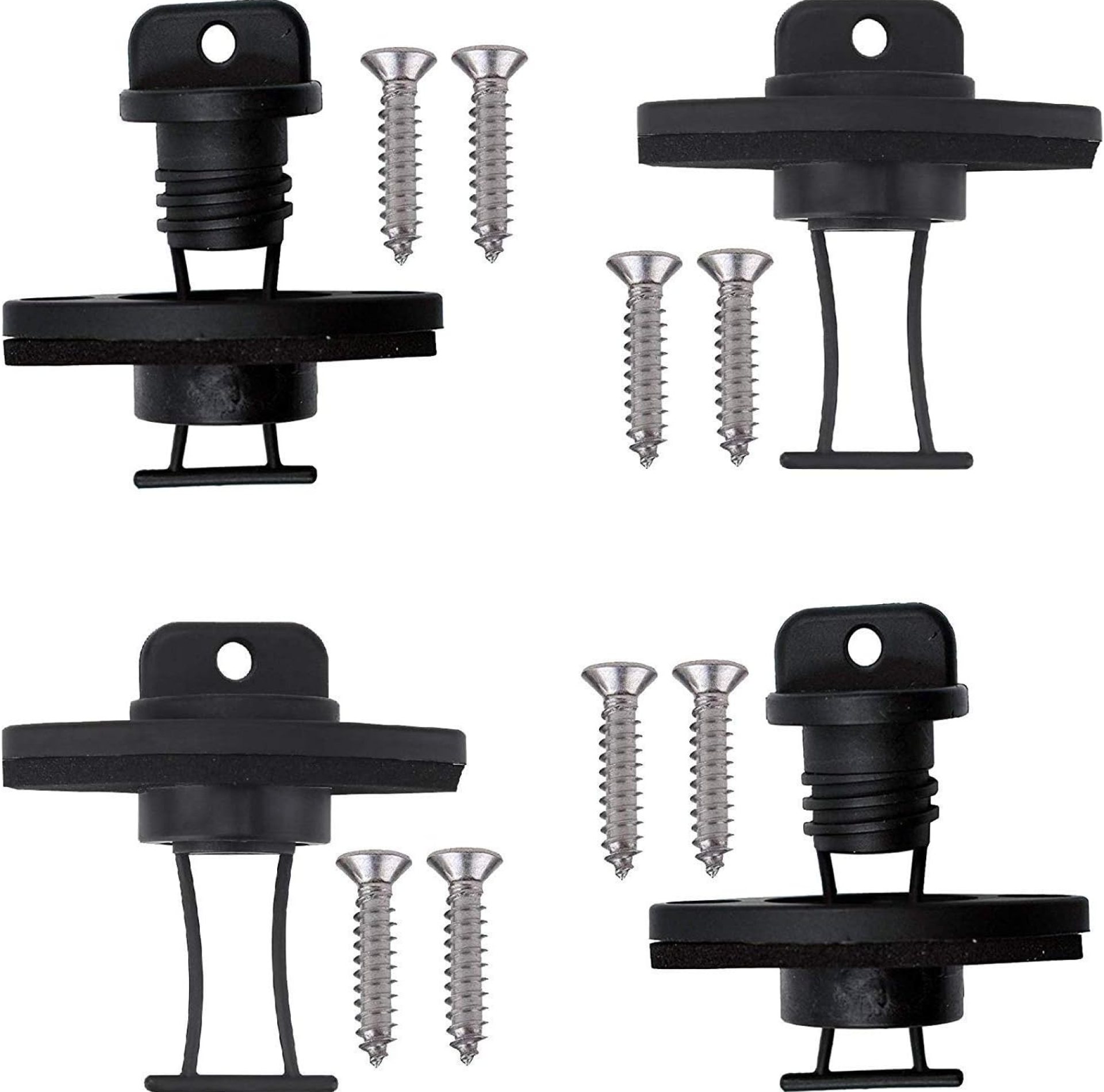 Pmsanzay Kayak Drain Plug Kit Set of 4 and 8 Screws, Kayak Canoe Boat Course Thread Bung Drain Plug with Installation Hardware Replacement Accessories – Compatible with Most Kayak Brands Pmsanzay Kayak Drain Plug Kit Set of 4 and 8 Screws, Kayak Canoe Boat Course Thread Bung Drain Plug with Installation Hardware Replacement Accessories – Compatible with Most Kayak Brands