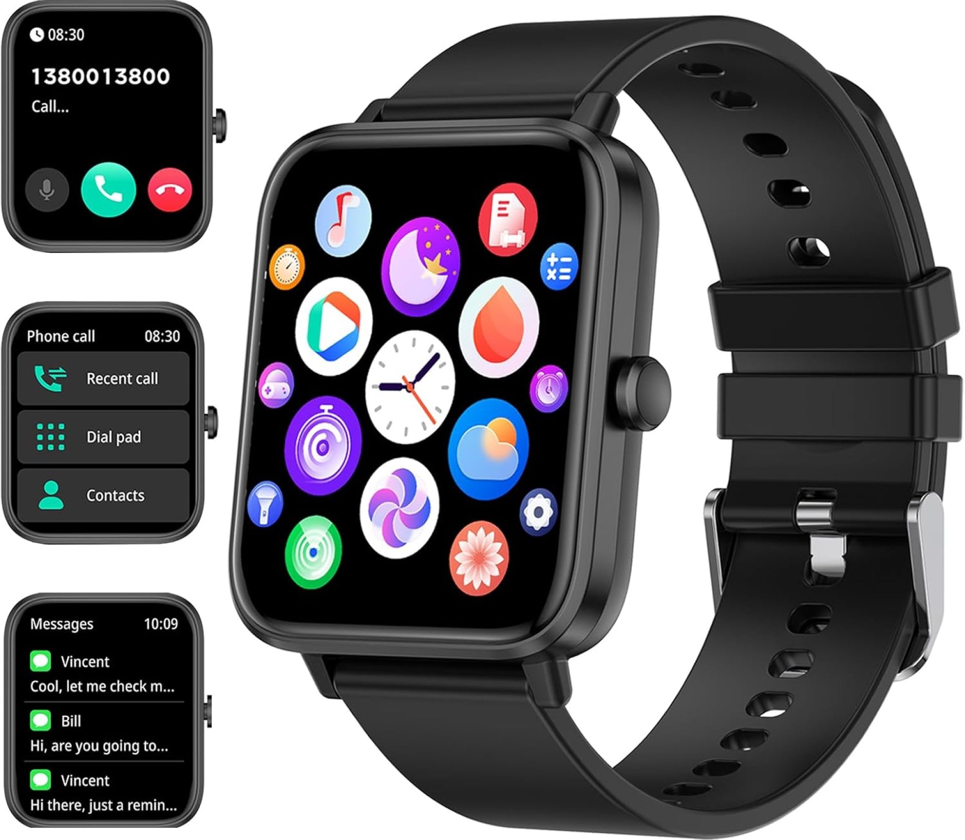 Smart Watch Full Touch Smart Watches for Android iOS Phones Compatible (Answer/Make Call) Smart Fitness Tracker Watch for Women Man Waterproof Smartwatch with Sleep/Heart Rate/sports/Step (Black) Smart Watch Full Touch Smart Watches for Android iOS Phones Compatible (Answer/Make Call) Smart Fitness Tracker Watch for Women Man Waterproof Smartwatch with Sleep/Heart Rate/sports/Step (Black)