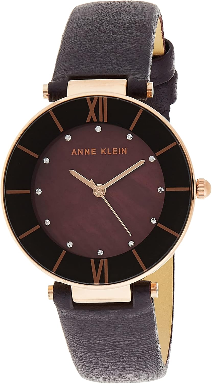 Anne Klein Women’s AK/3272 Premium Crystal Accented Leather Strap Watch Anne Klein Women’s AK/3272 Premium Crystal Accented Leather Strap Watch