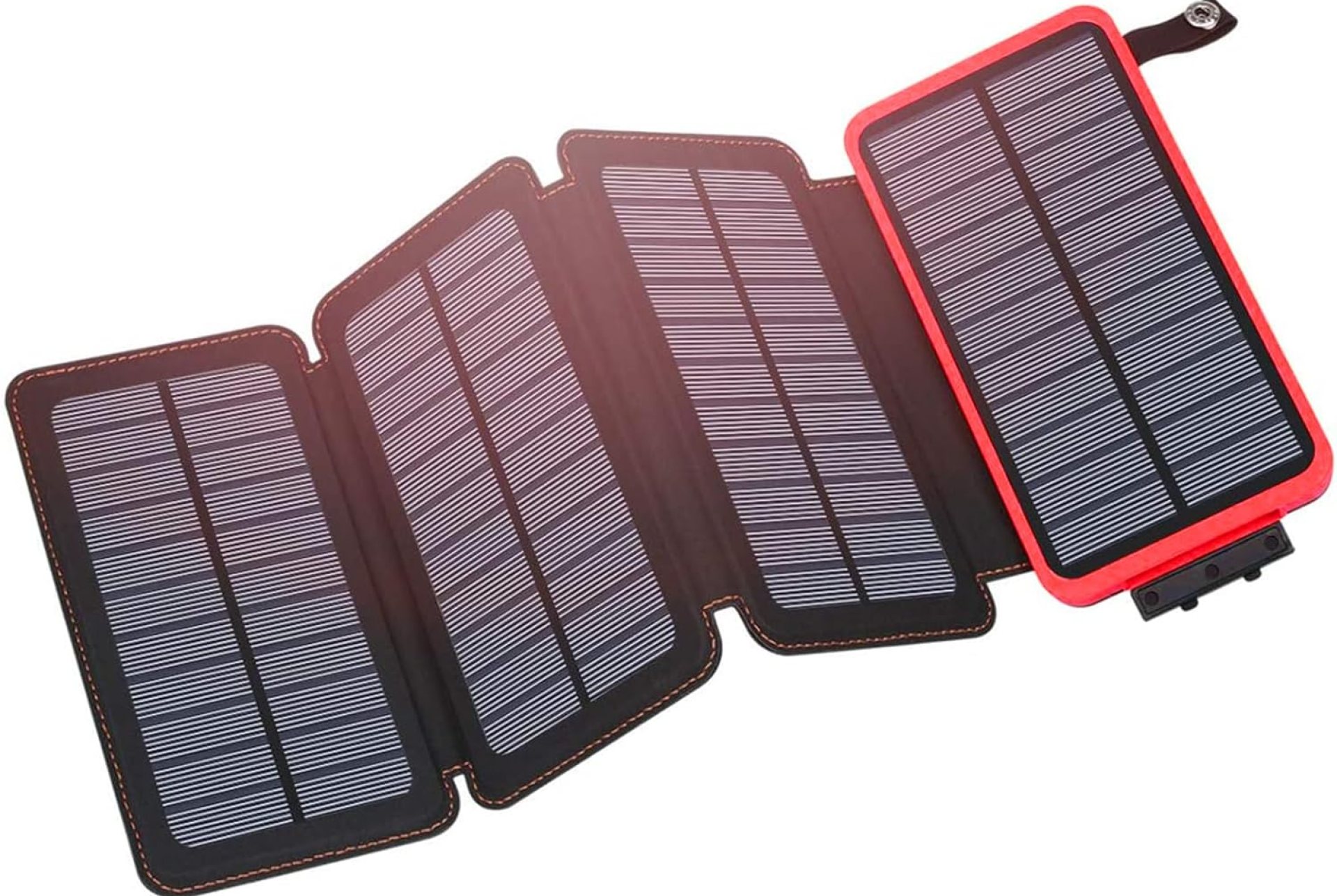 Hiluckey Solar Charger 25000mAh, Outdoor USB C Portable Power Bank with 4 Solar Panels, 3A Fast Charge External Battery Pack with 3 USB Outputs Compatible with Smartphones, Tablets, etc. (Red) Hiluckey Solar Charger 25000mAh, Outdoor USB C Portable Power Bank with 4 Solar Panels, 3A Fast Charge External Battery Pack with 3 USB Outputs Compatible with Smartphones, Tablets, etc. (Red)